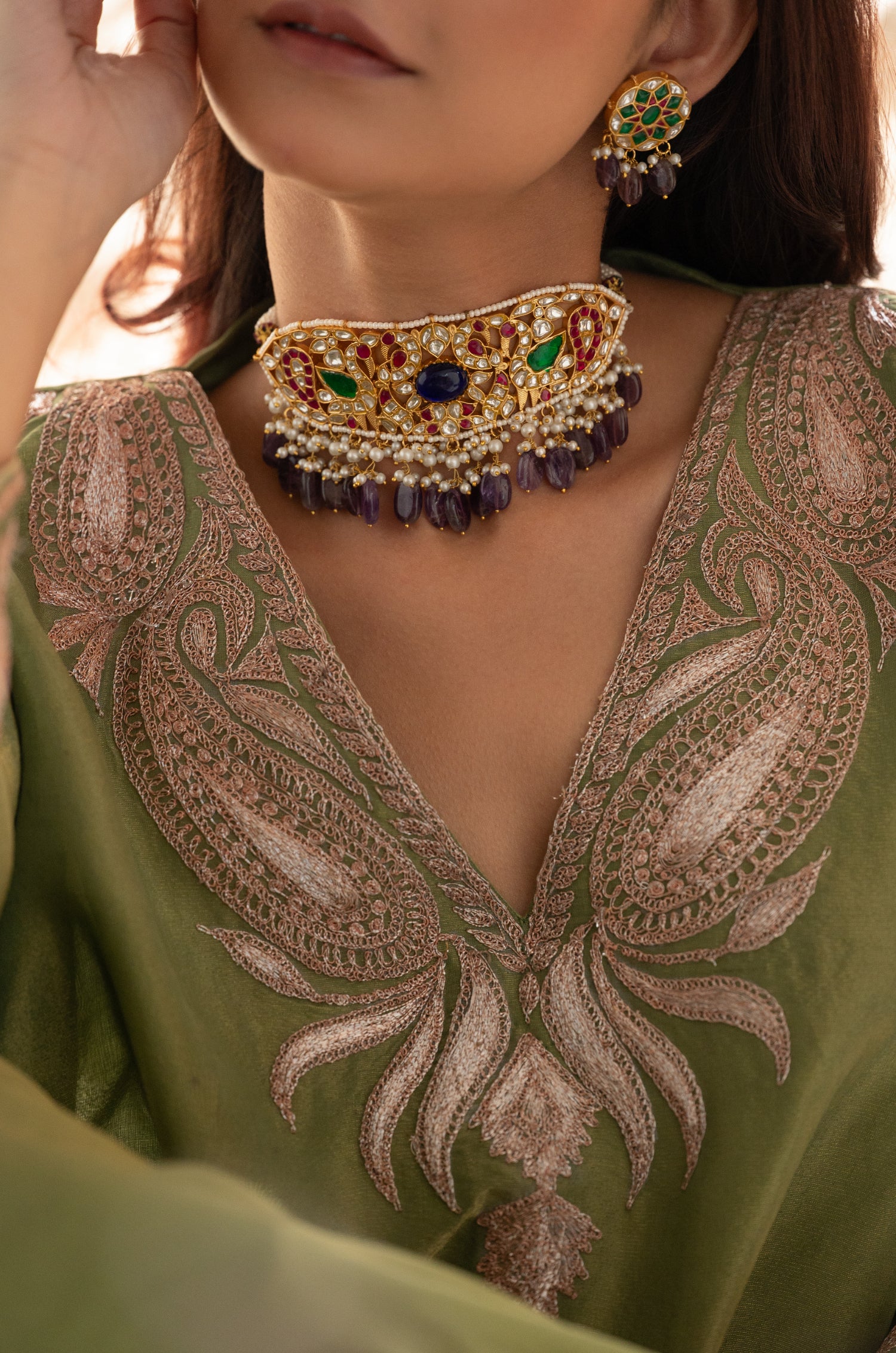 Kaira Multicolored Choker Necklace Set