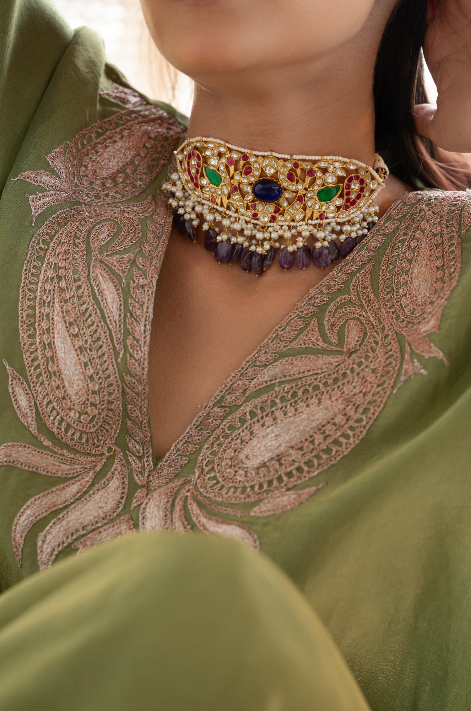 Kaira Multicolored Choker Necklace Set