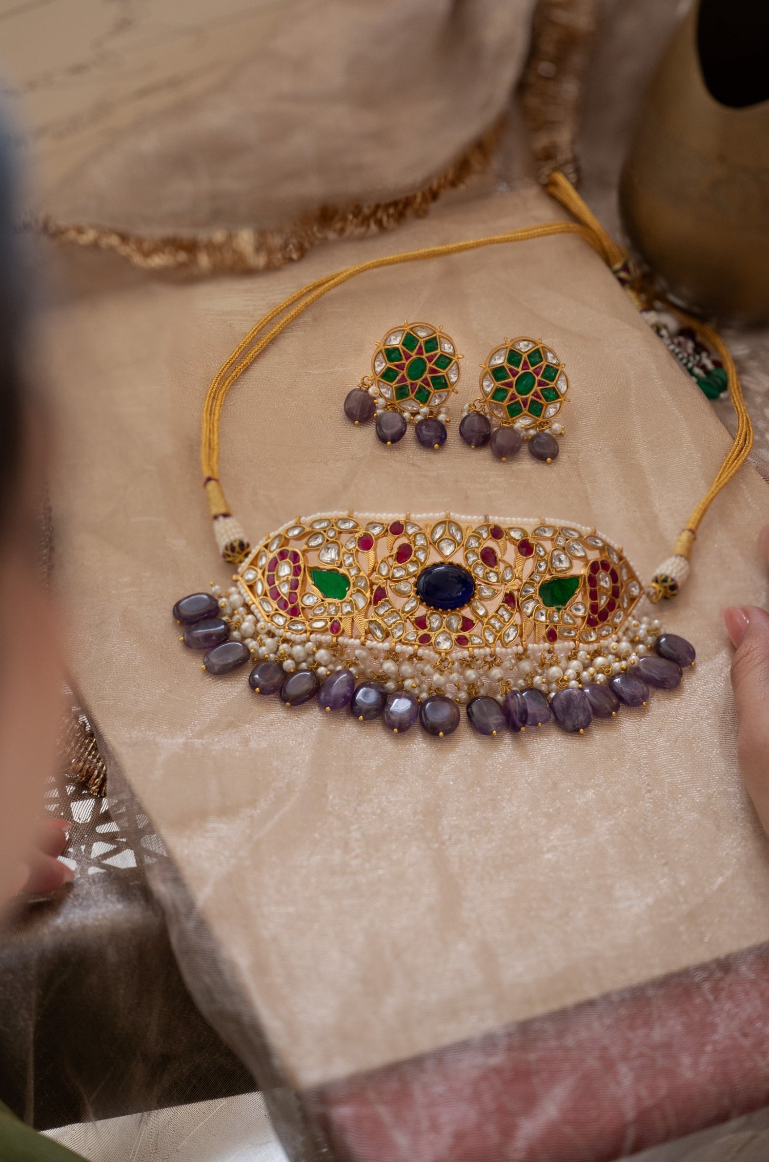 Kaira Multicolored Choker Necklace Set