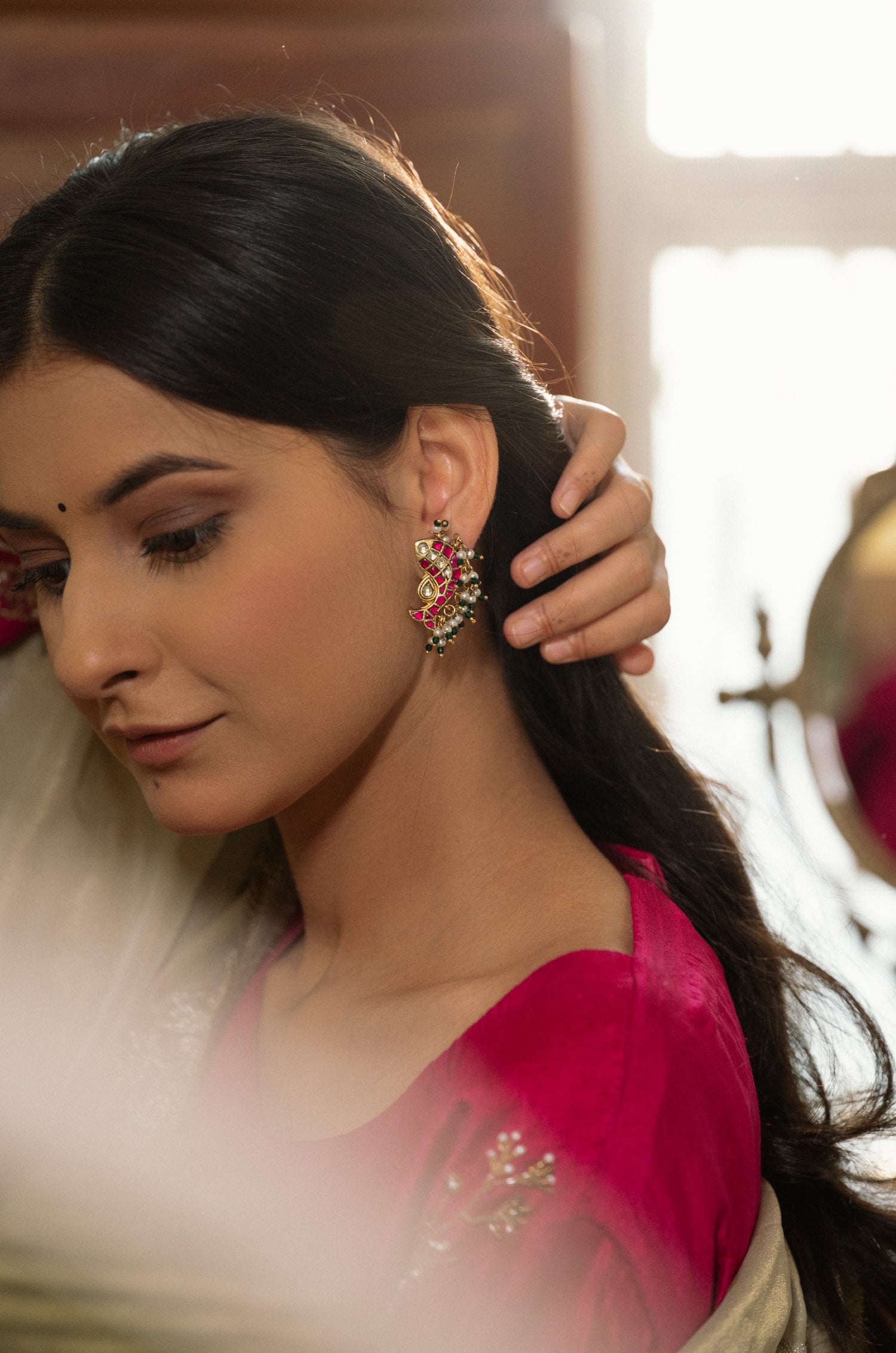 Mrignayani Kundan Earrings