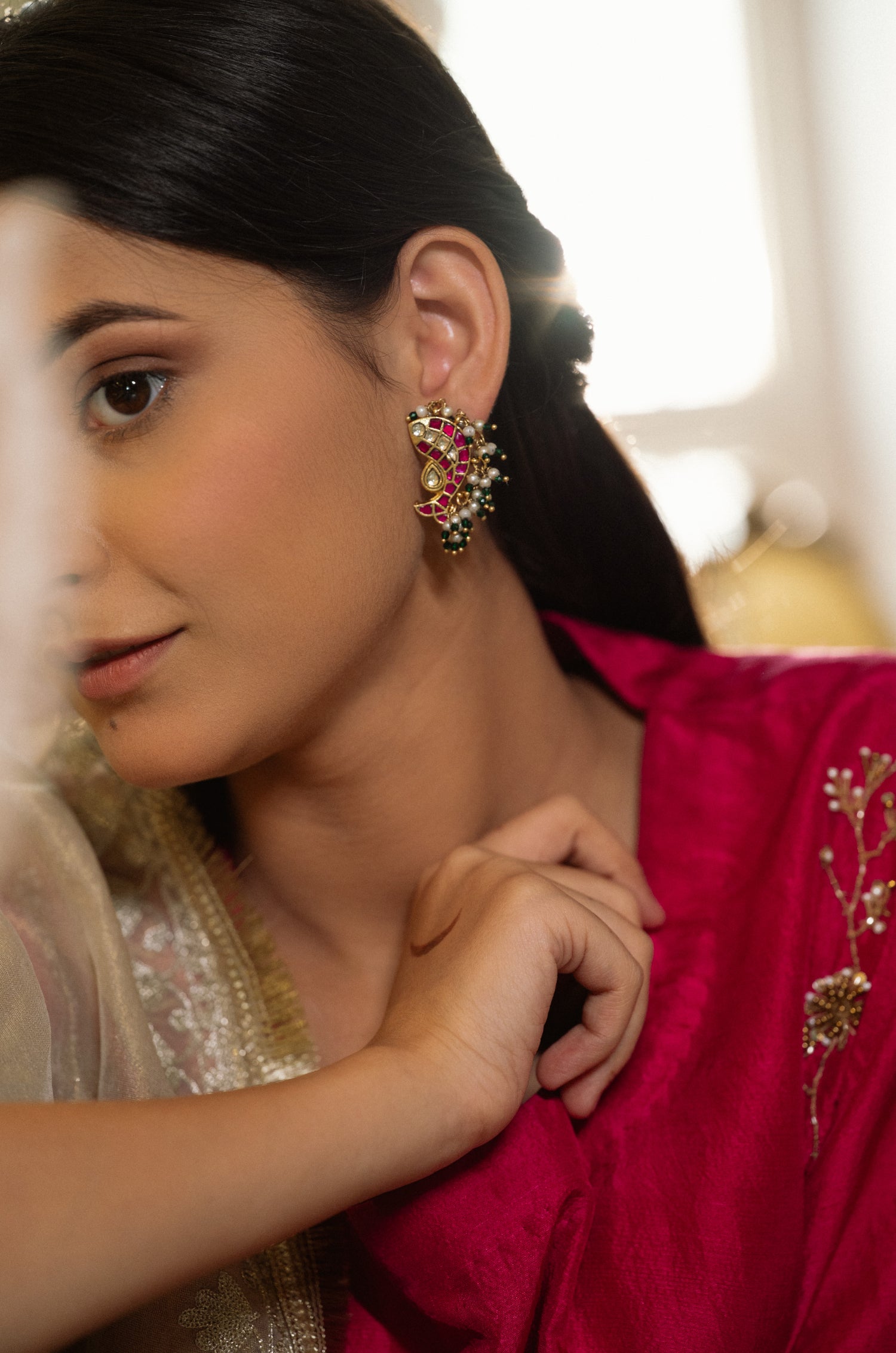 Mrignayani Kundan Earrings