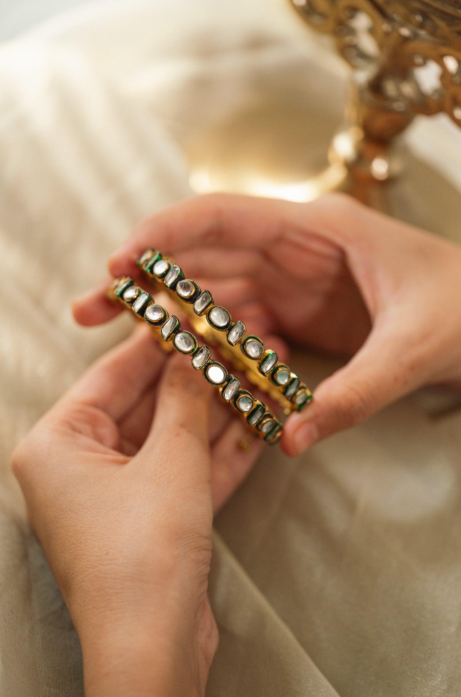 Vihaan Kundan Bangles - Set of 2