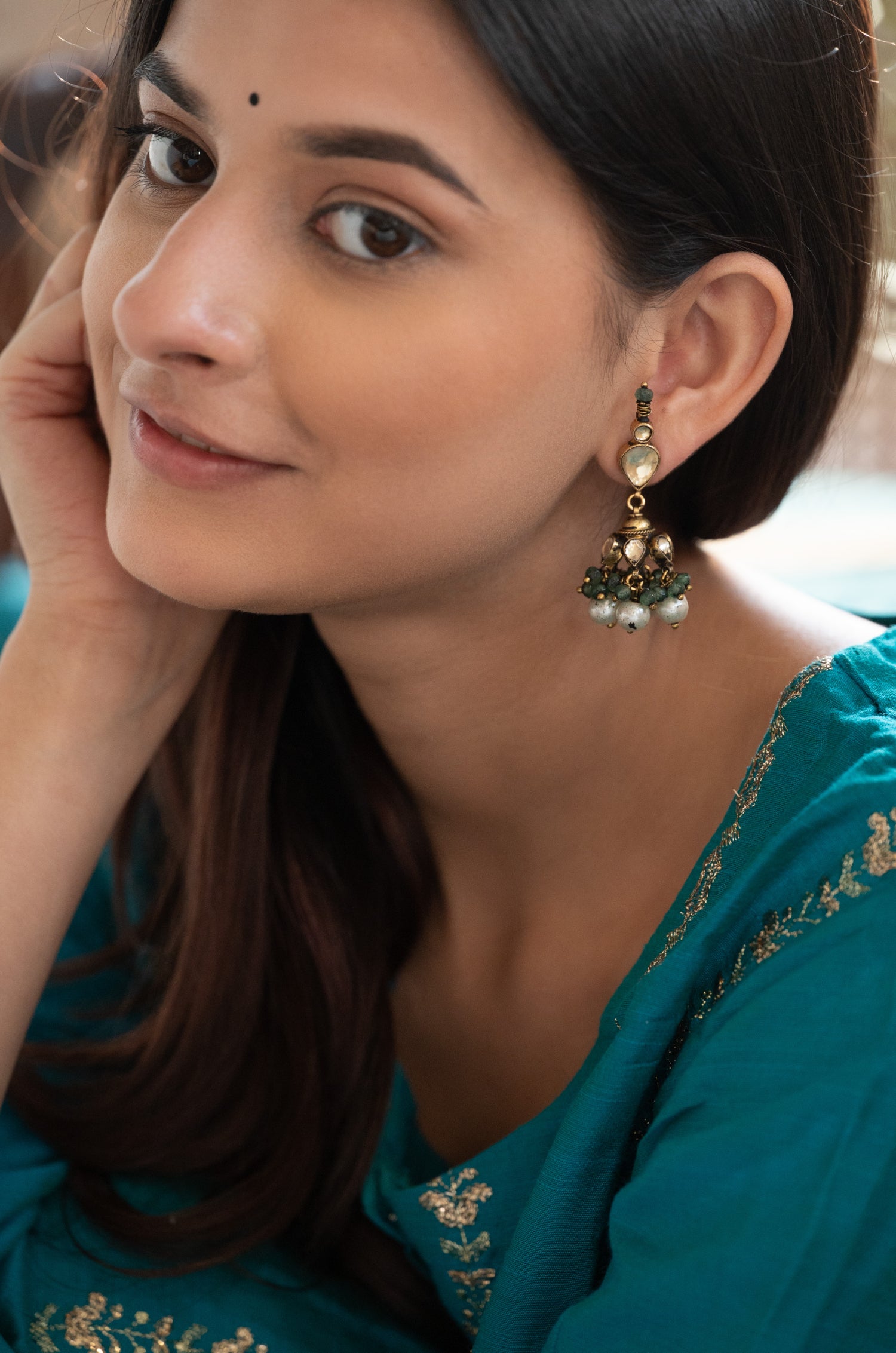 Aadhira Kundan Jhumka Earrings