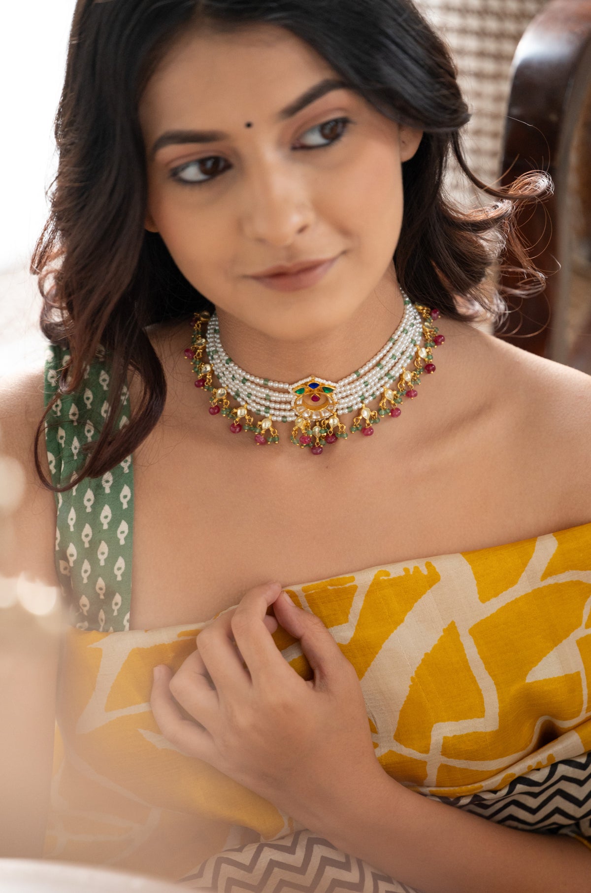 Mrinal Kundan And Pearls Necklace