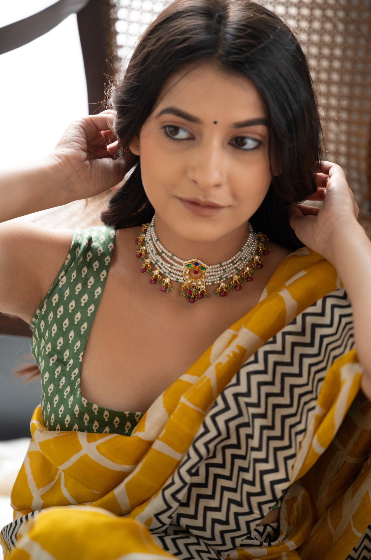 Mrinal Kundan And Pearls Necklace