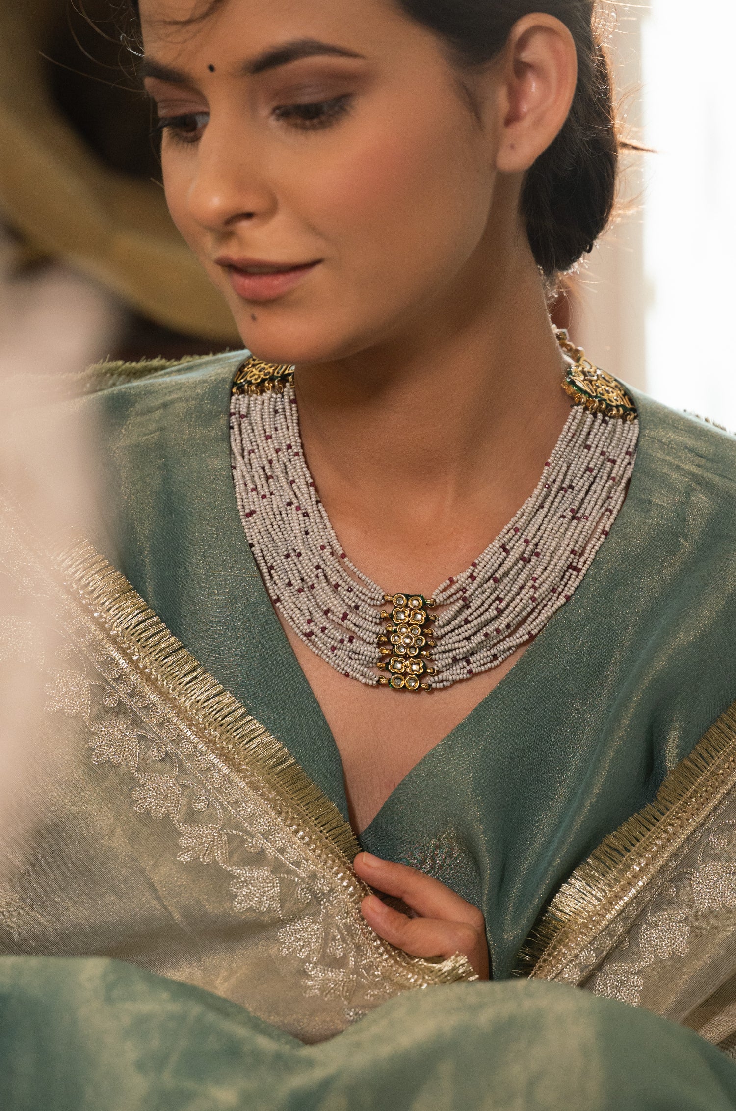Medha Red Kundan Necklace