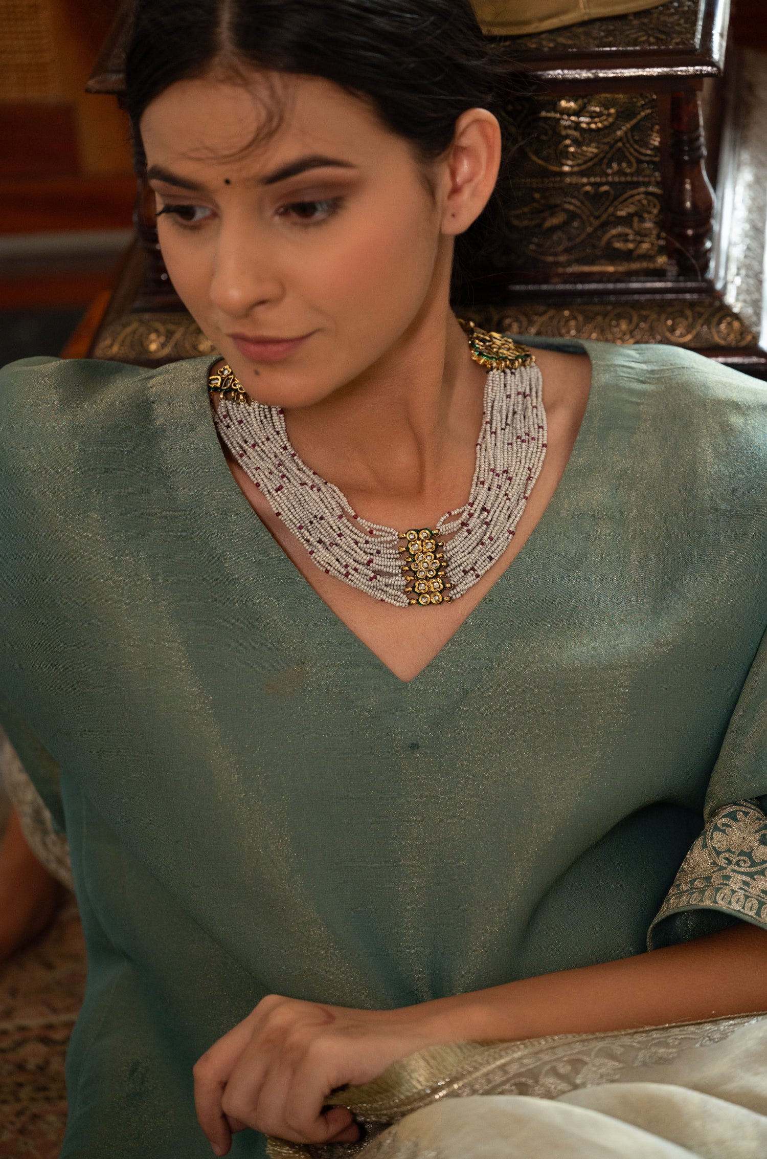 Medha Red Kundan Necklace