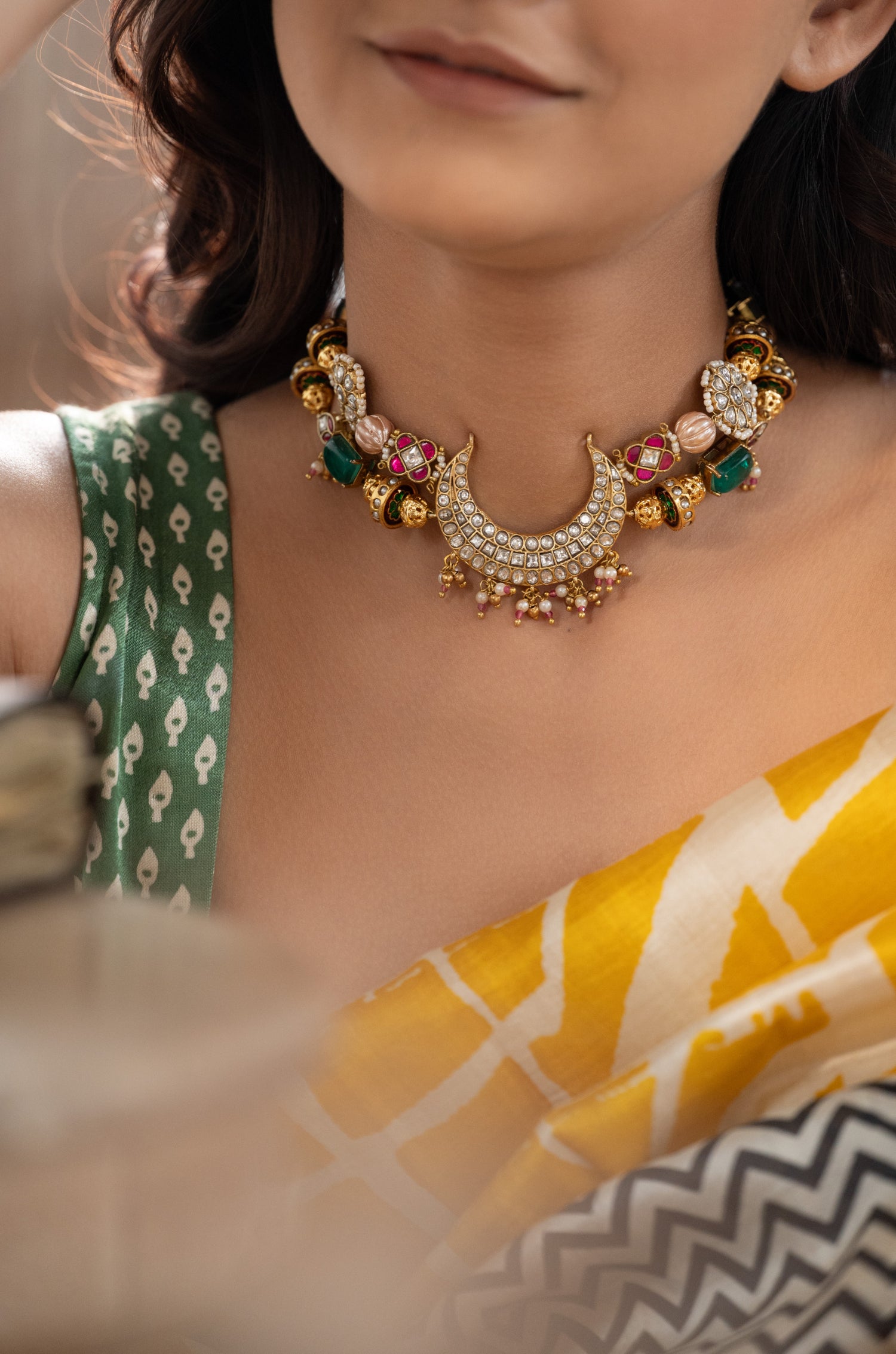Aafreen Multicolored Kundan Necklace