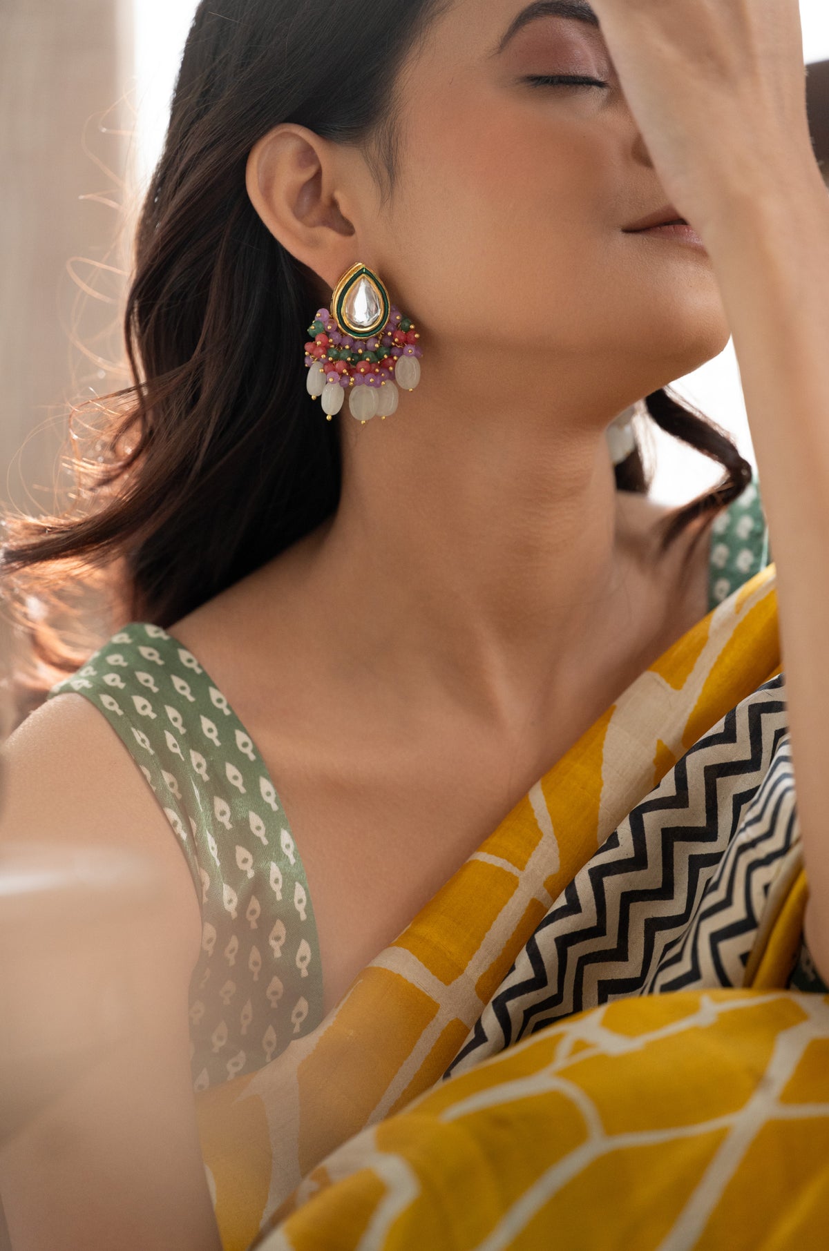 Shivanya Multicolored Kundan Earrings