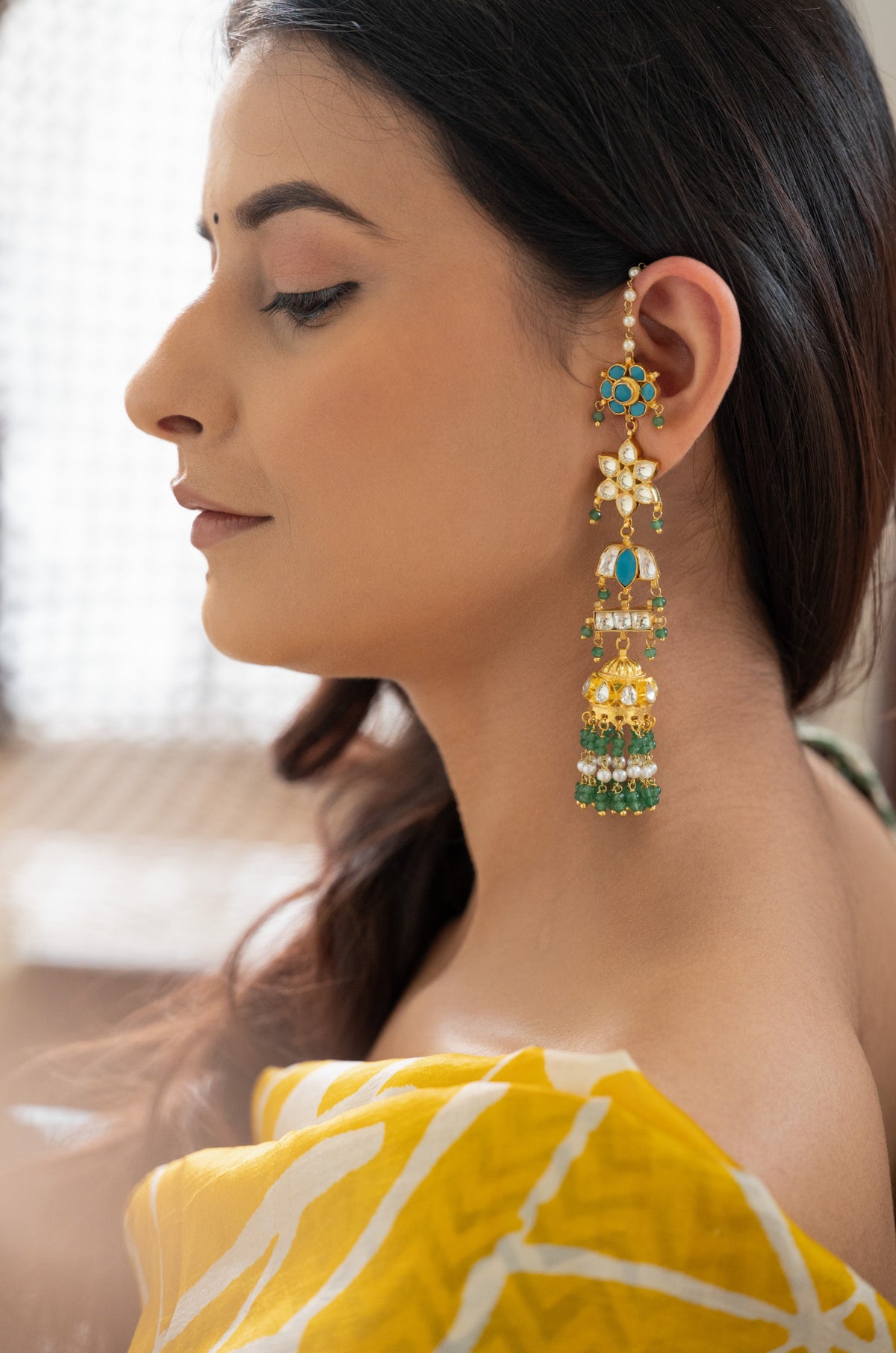 Trisha Turquoise Jhumka Earrings