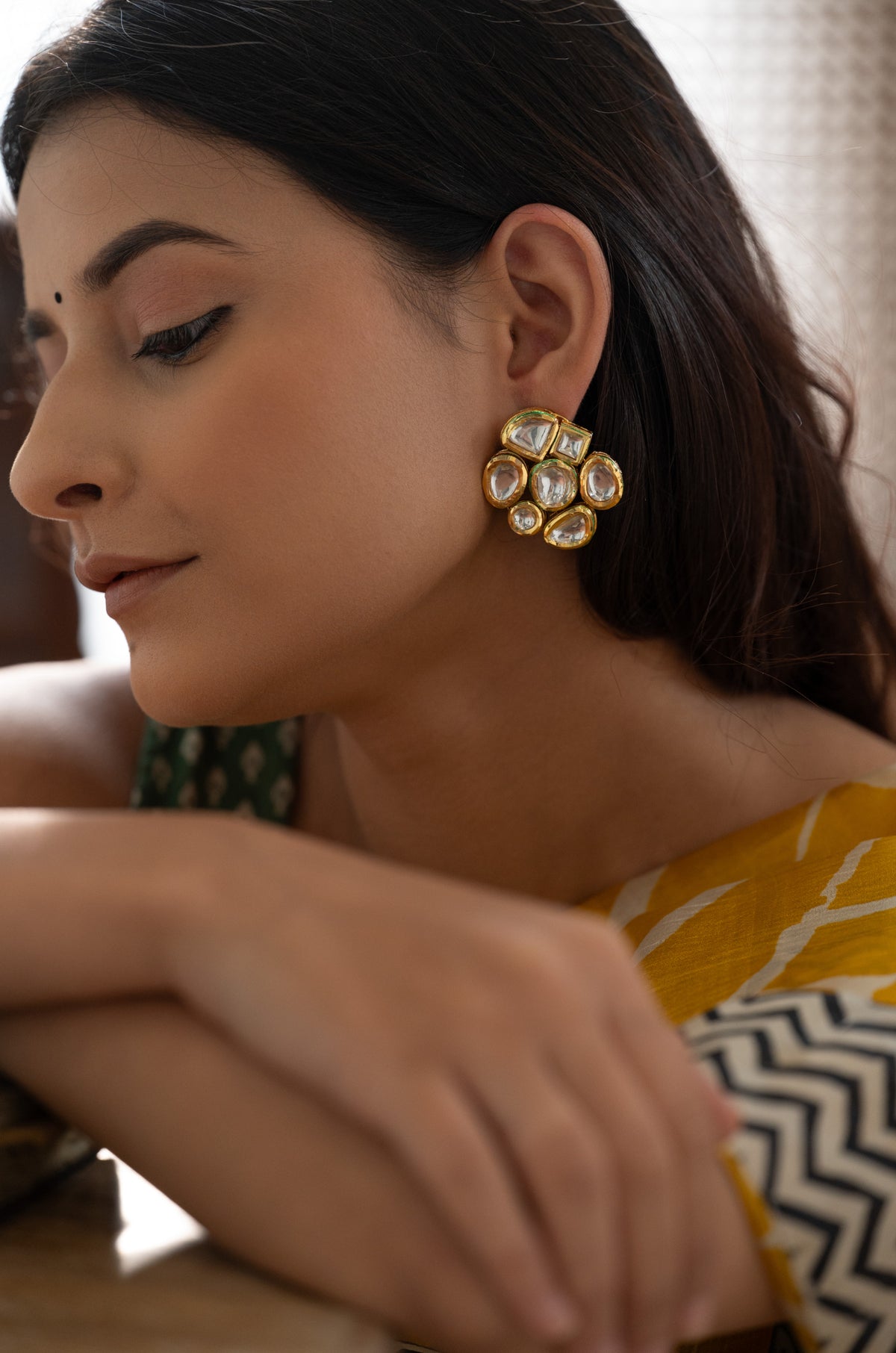 Kamya Kundan Studs