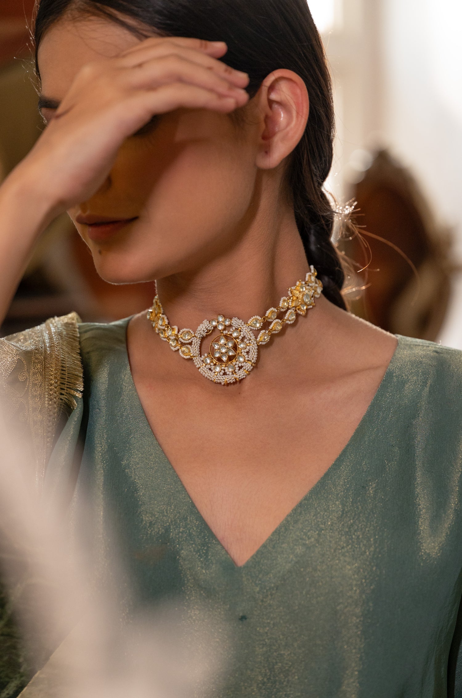 Payal Kundan Choker Necklace