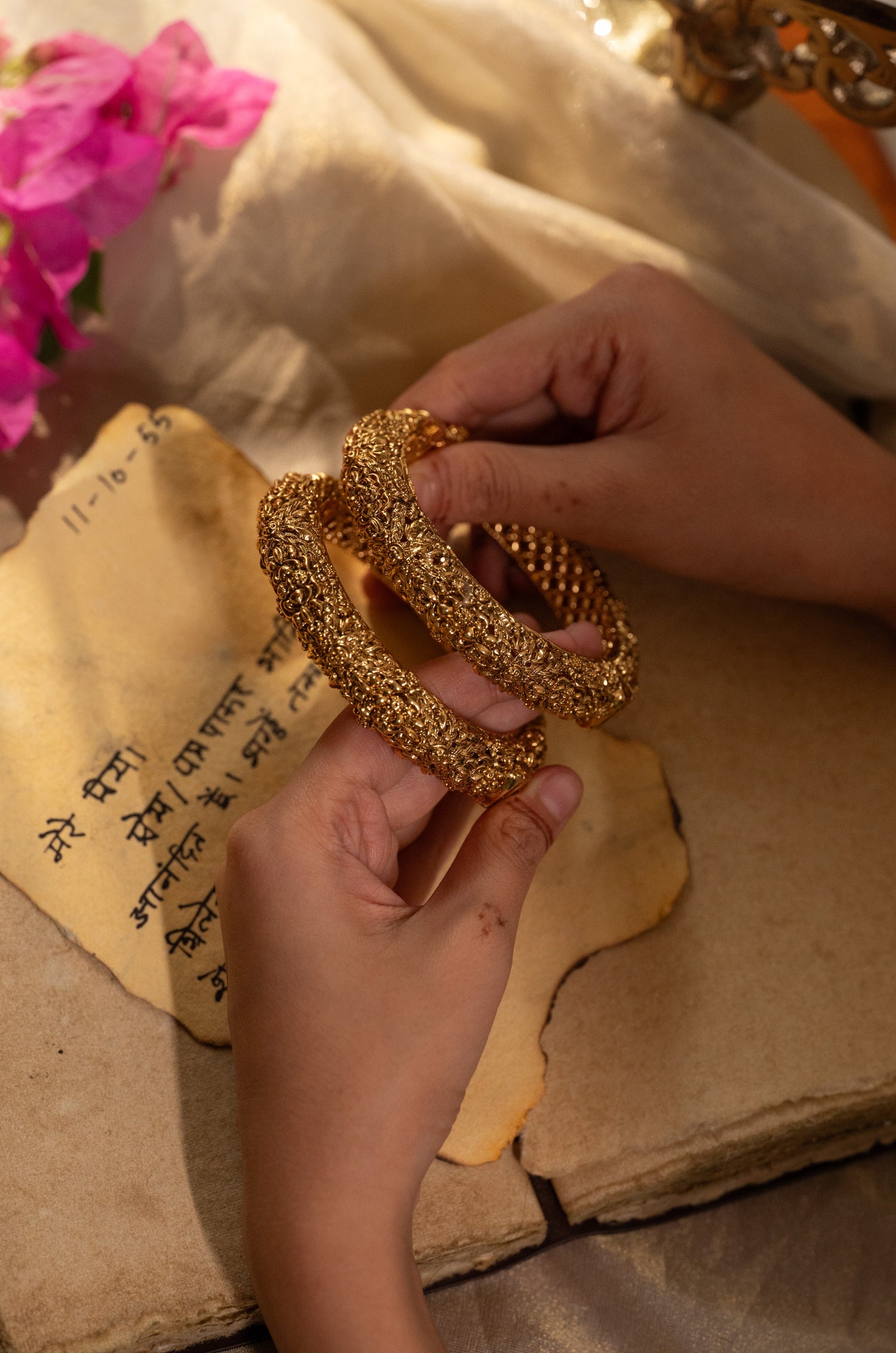 Vanika Temple Bangles - Set of 2