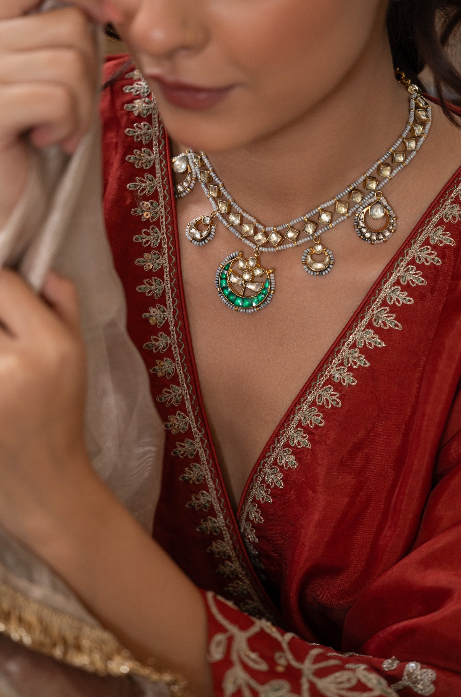 Myra Green Kundan Necklace