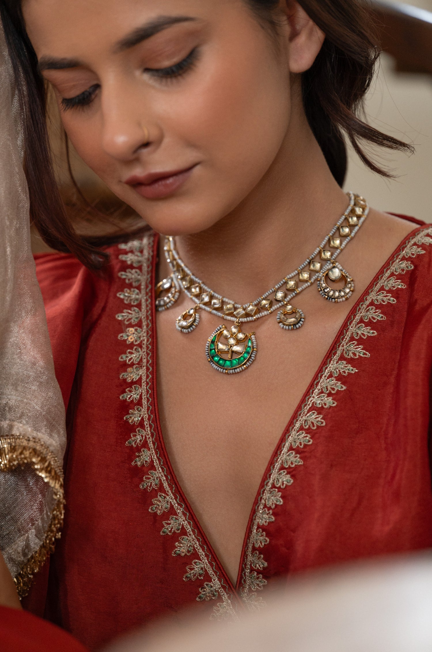 Myra Green Kundan Necklace
