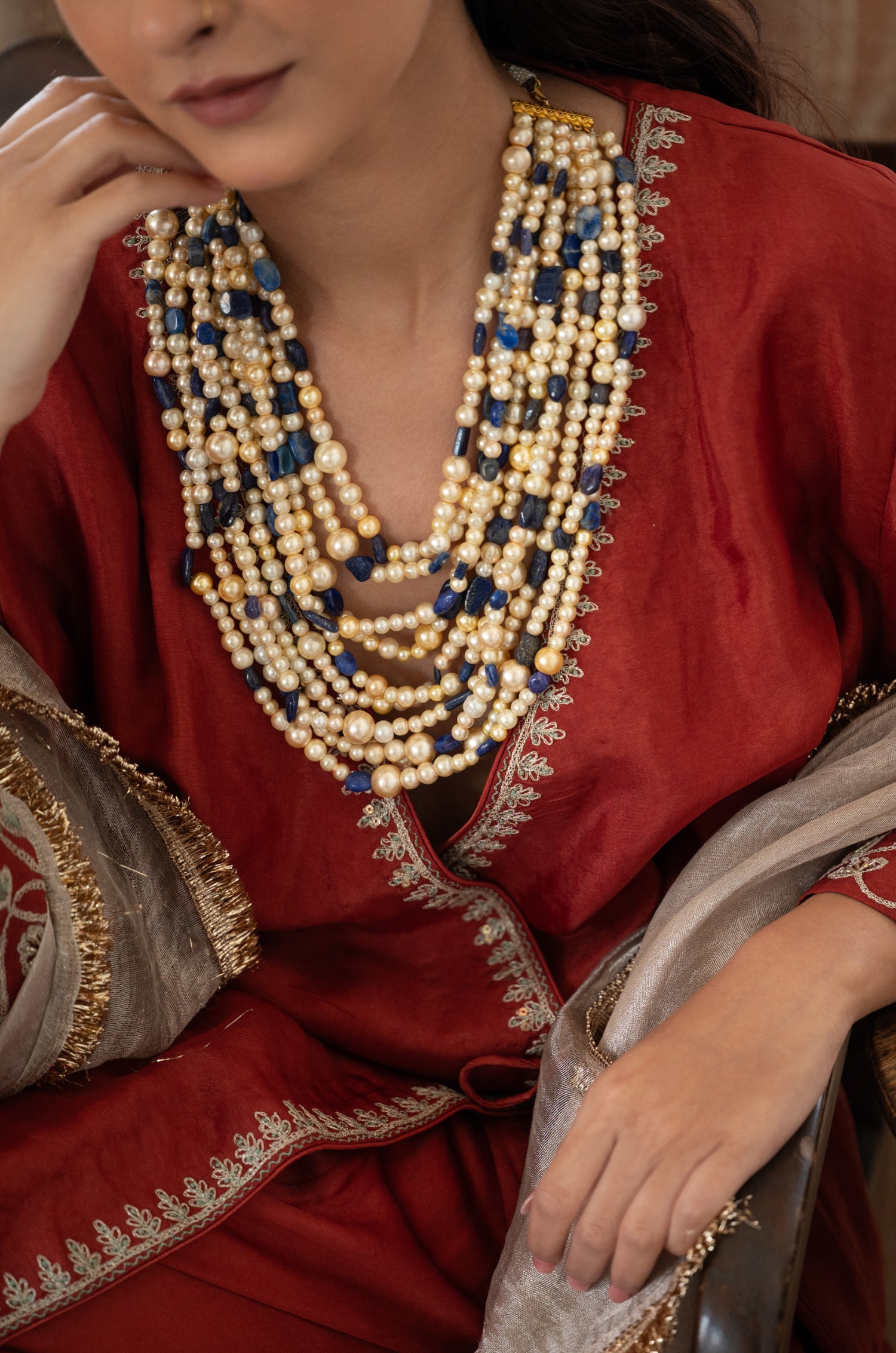 Shobita Blue Layered Necklace