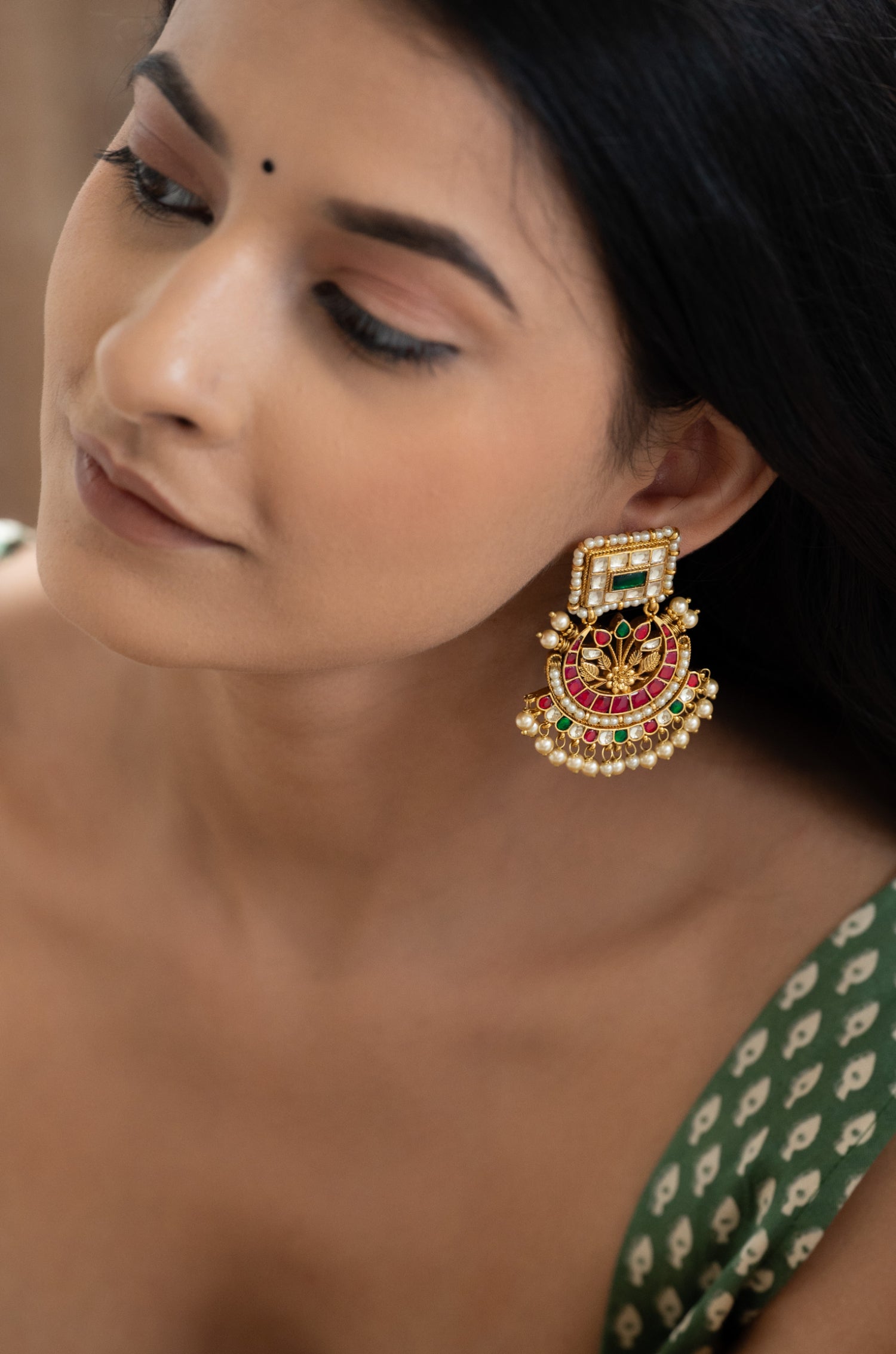 Vamika Multicolored Kundan Earrings