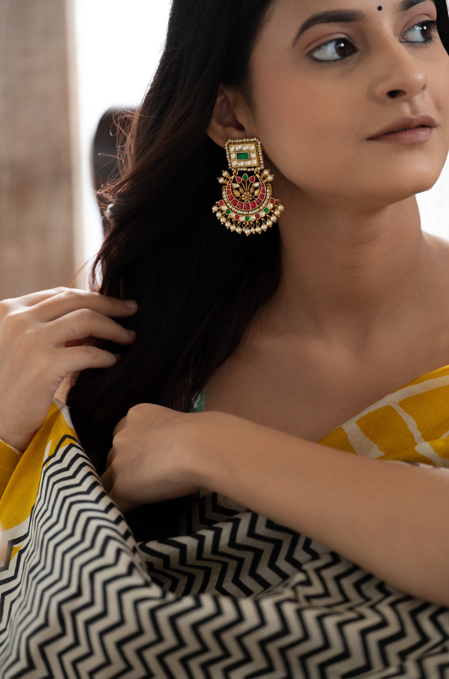 Vamika Multicolored Kundan Earrings