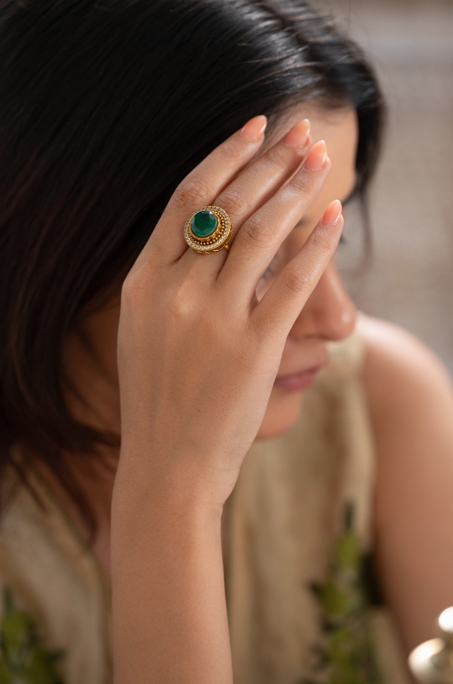 Inaita Green Victorian Ring