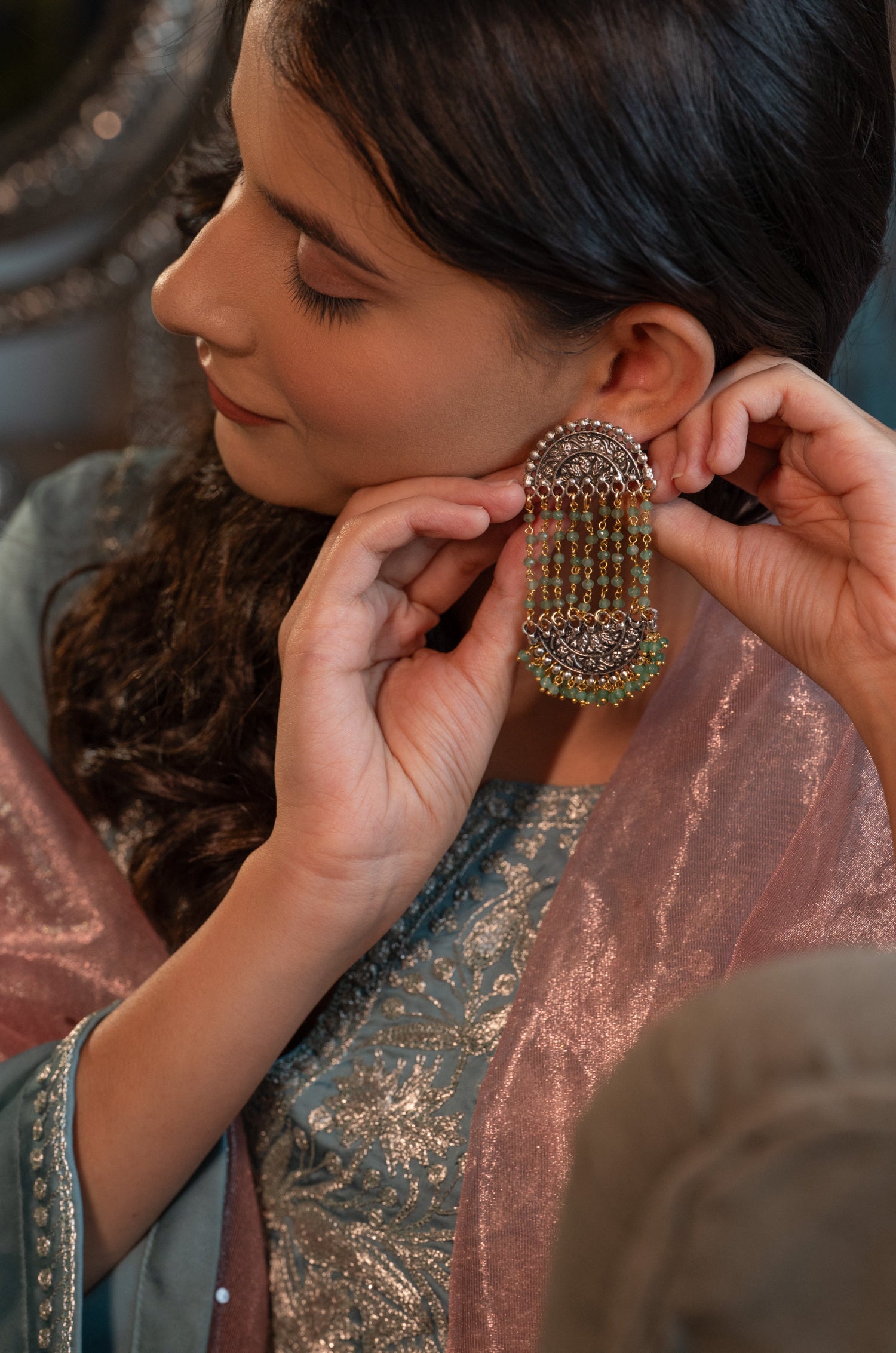 Sahara Green Earrings