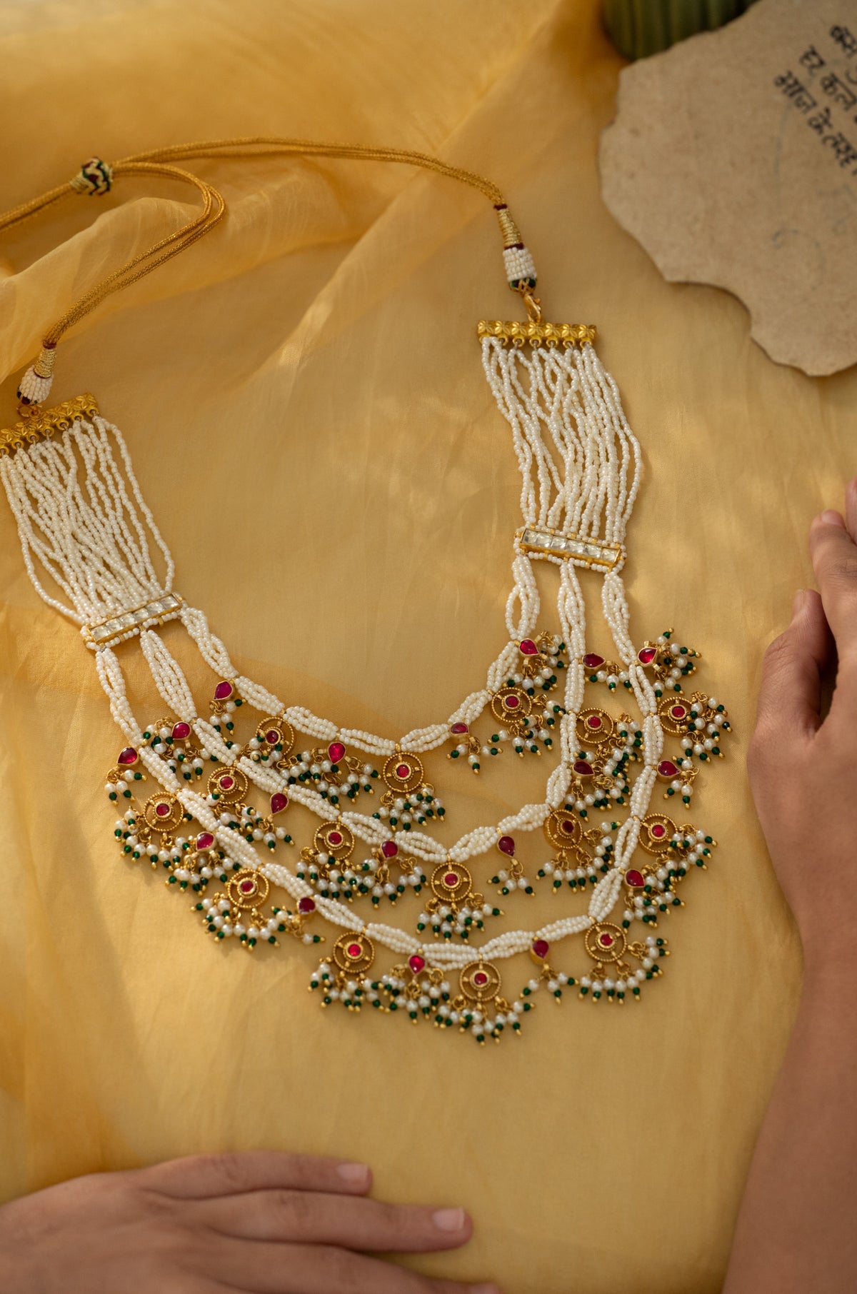 Rhea Red Kundan Layered Necklace