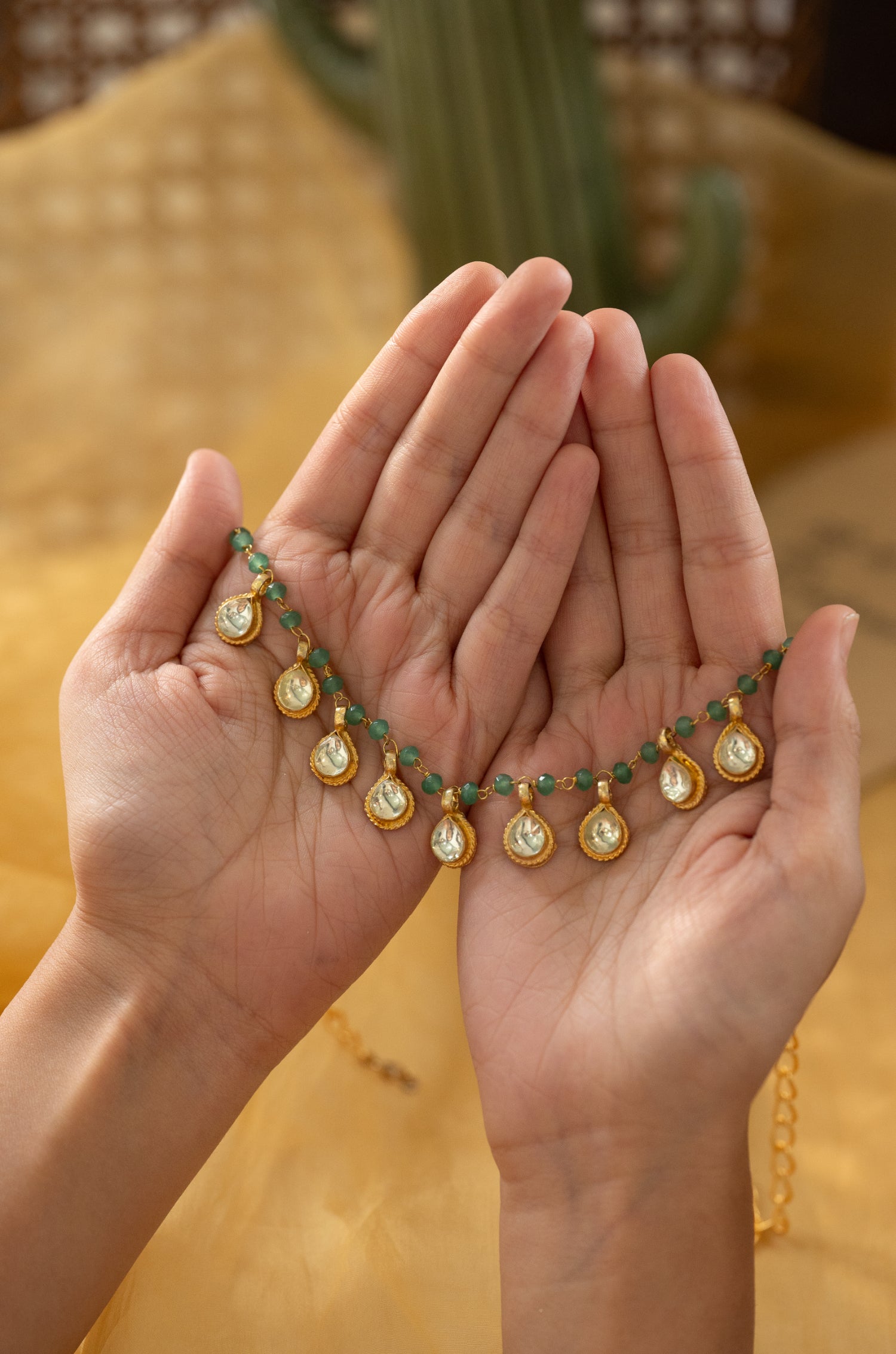 Vanya Green Kundan Necklace