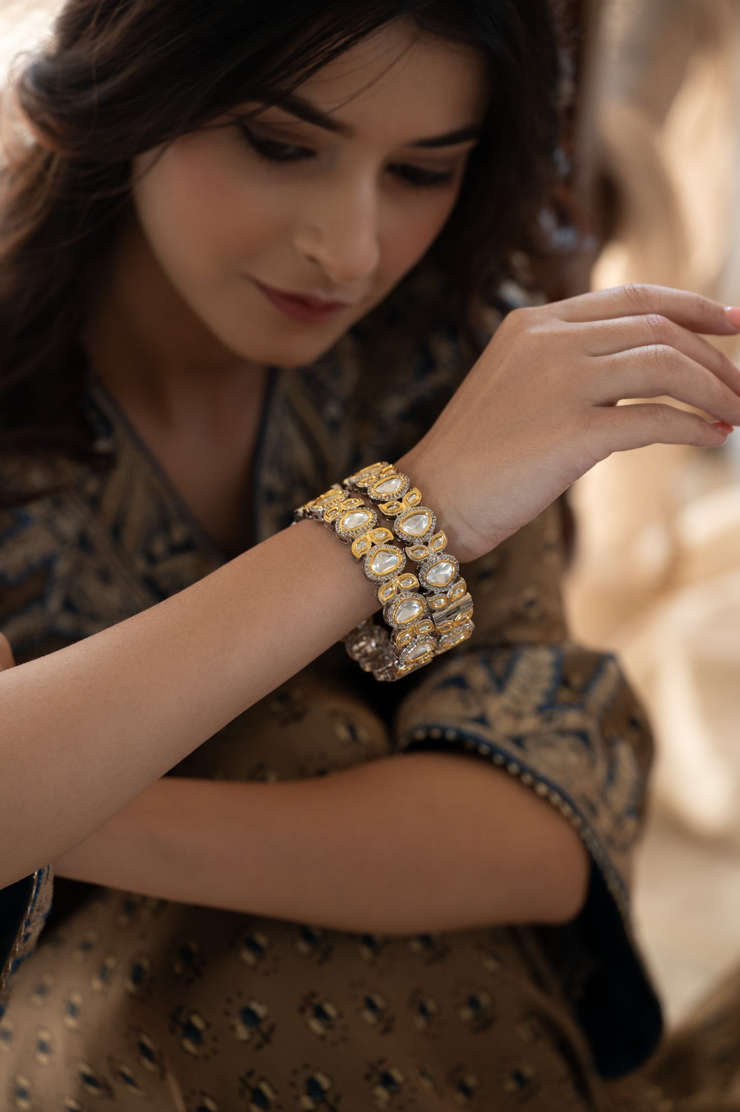 Safina Polki Bangles - Set of 2