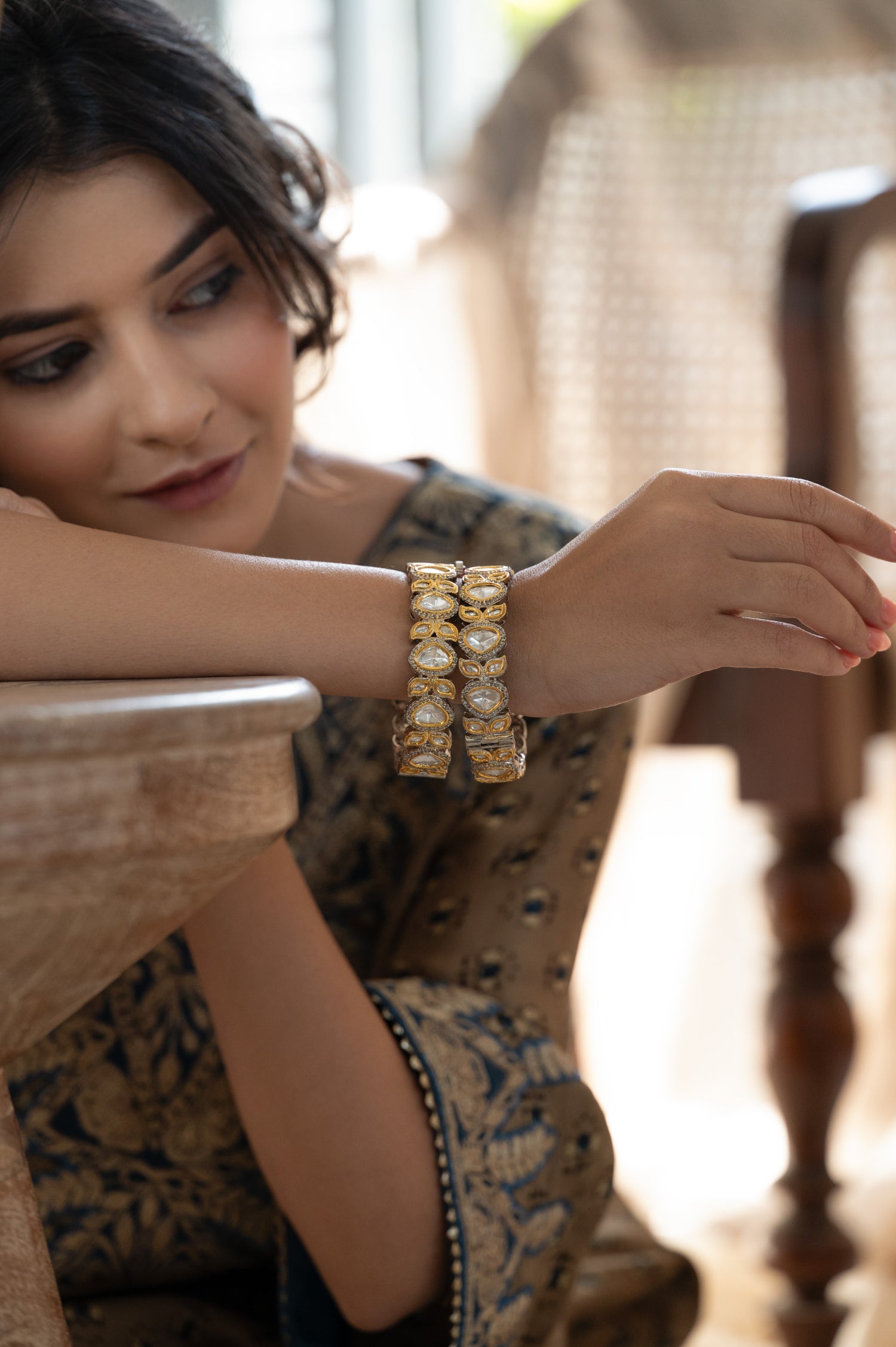 Safina Polki Bangles - Set of 2