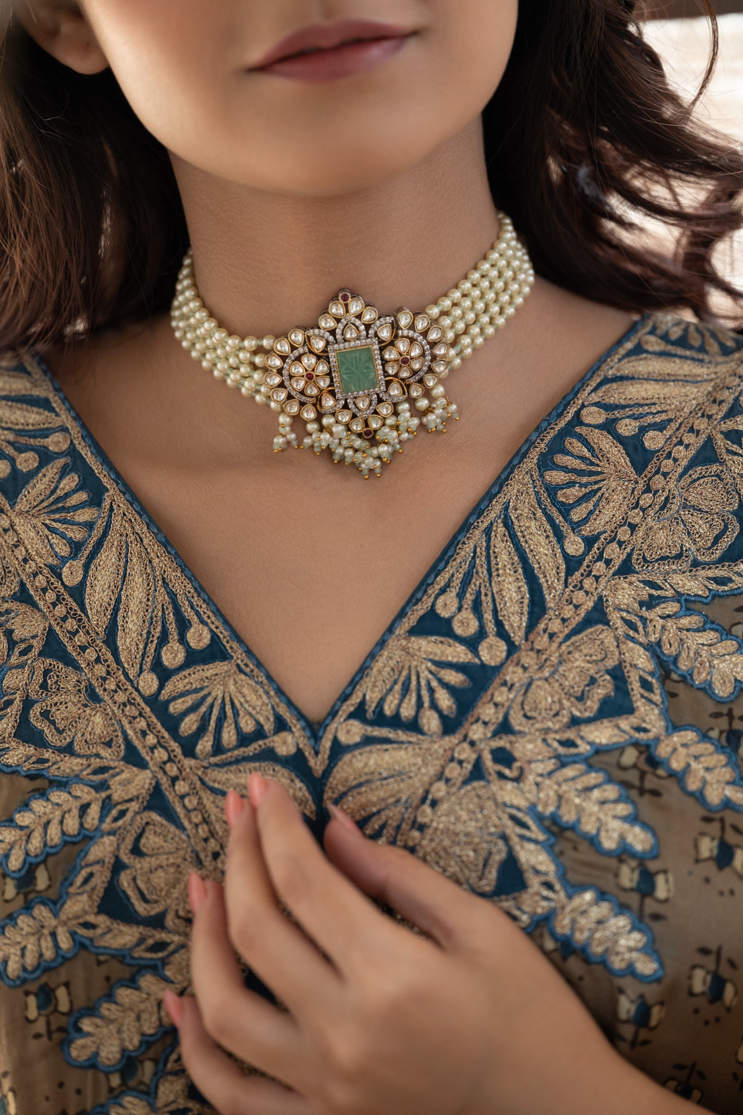 Fehza Mint Victorian Necklace Set