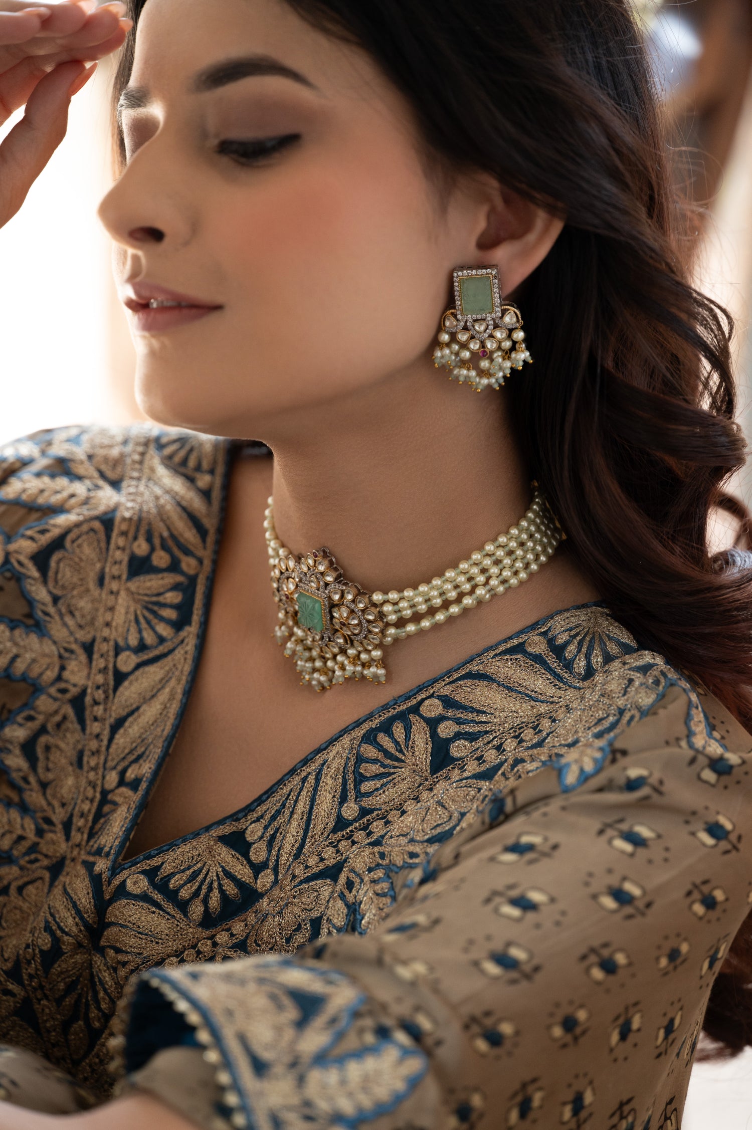 Fehza Mint Victorian Necklace Set