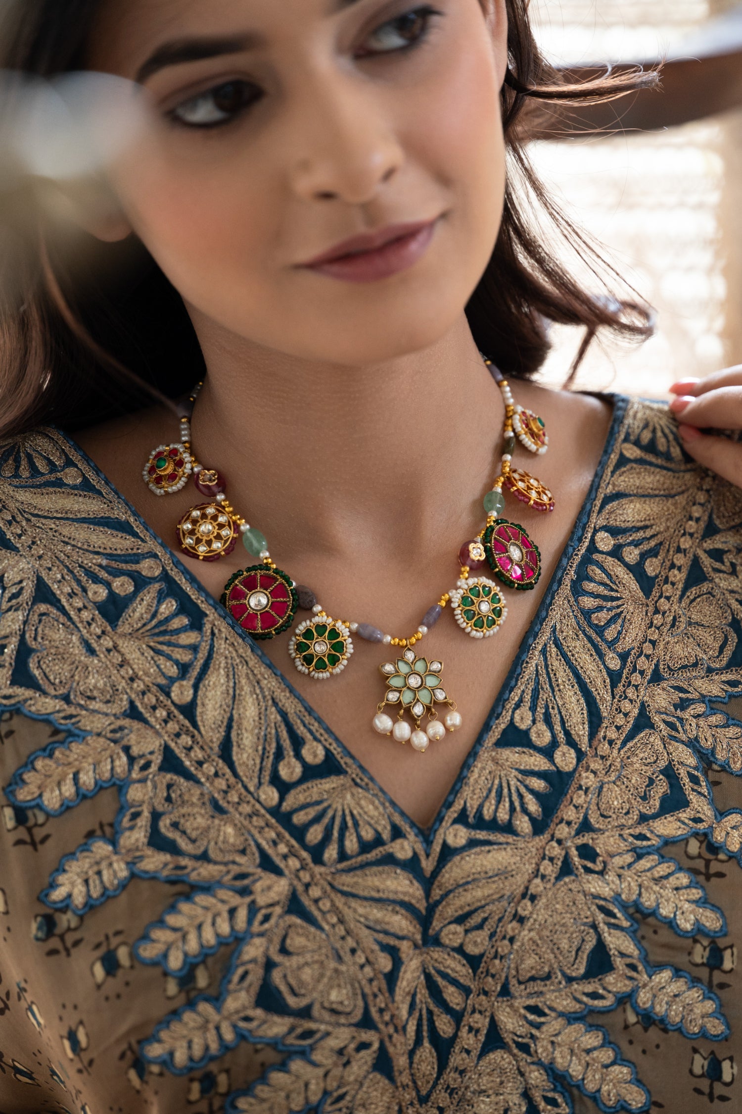 Asra Multicolored Kundan Necklace