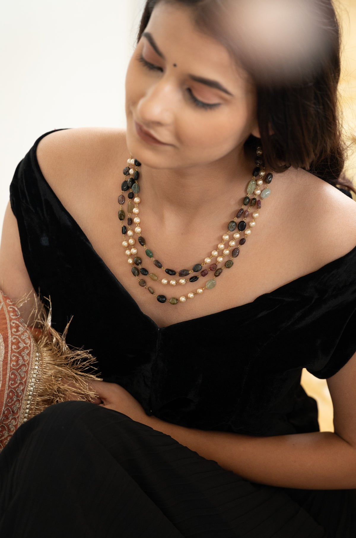 Elara Multistone Layered Necklace