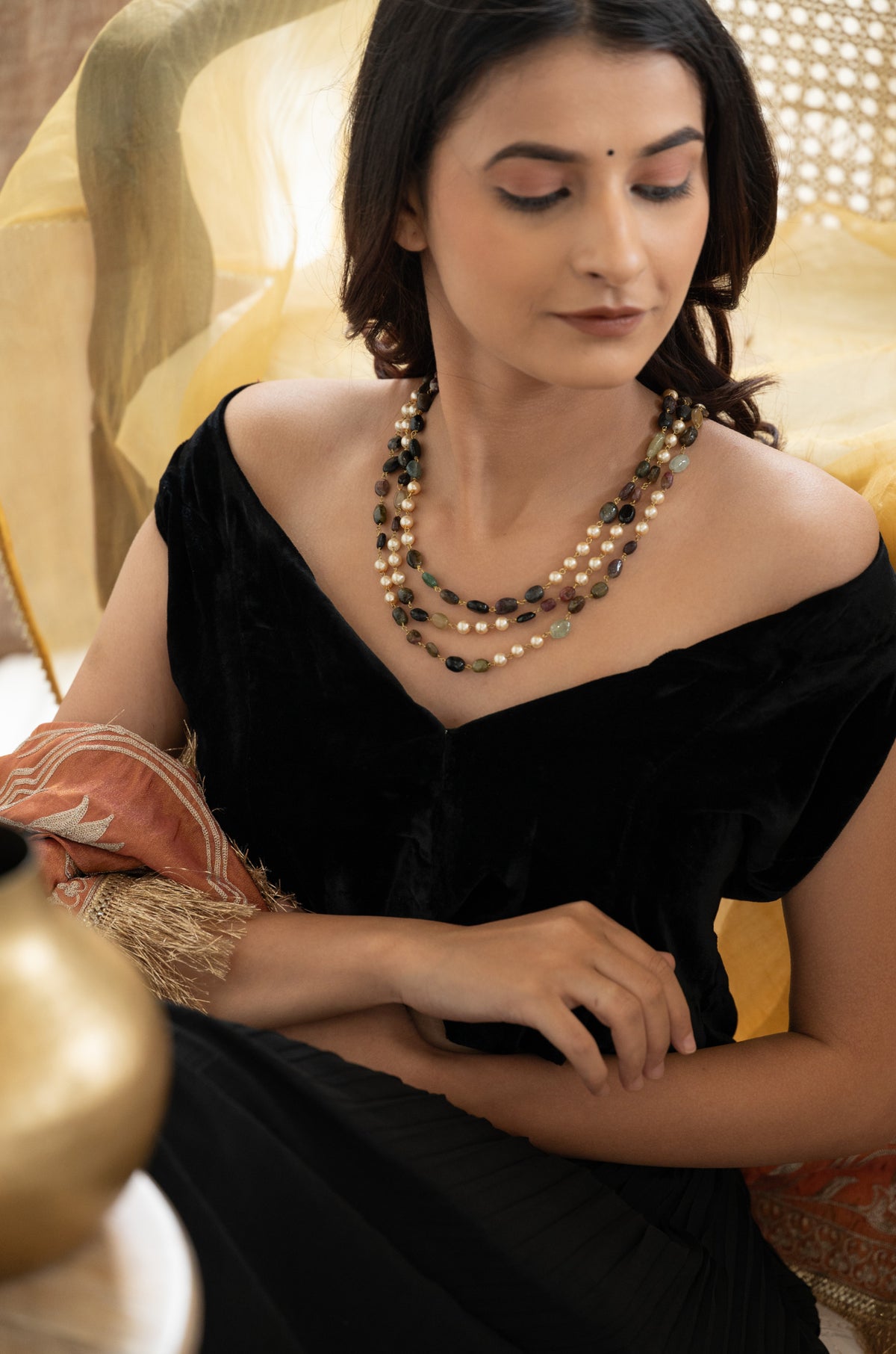 Elara Multistone Layered Necklace