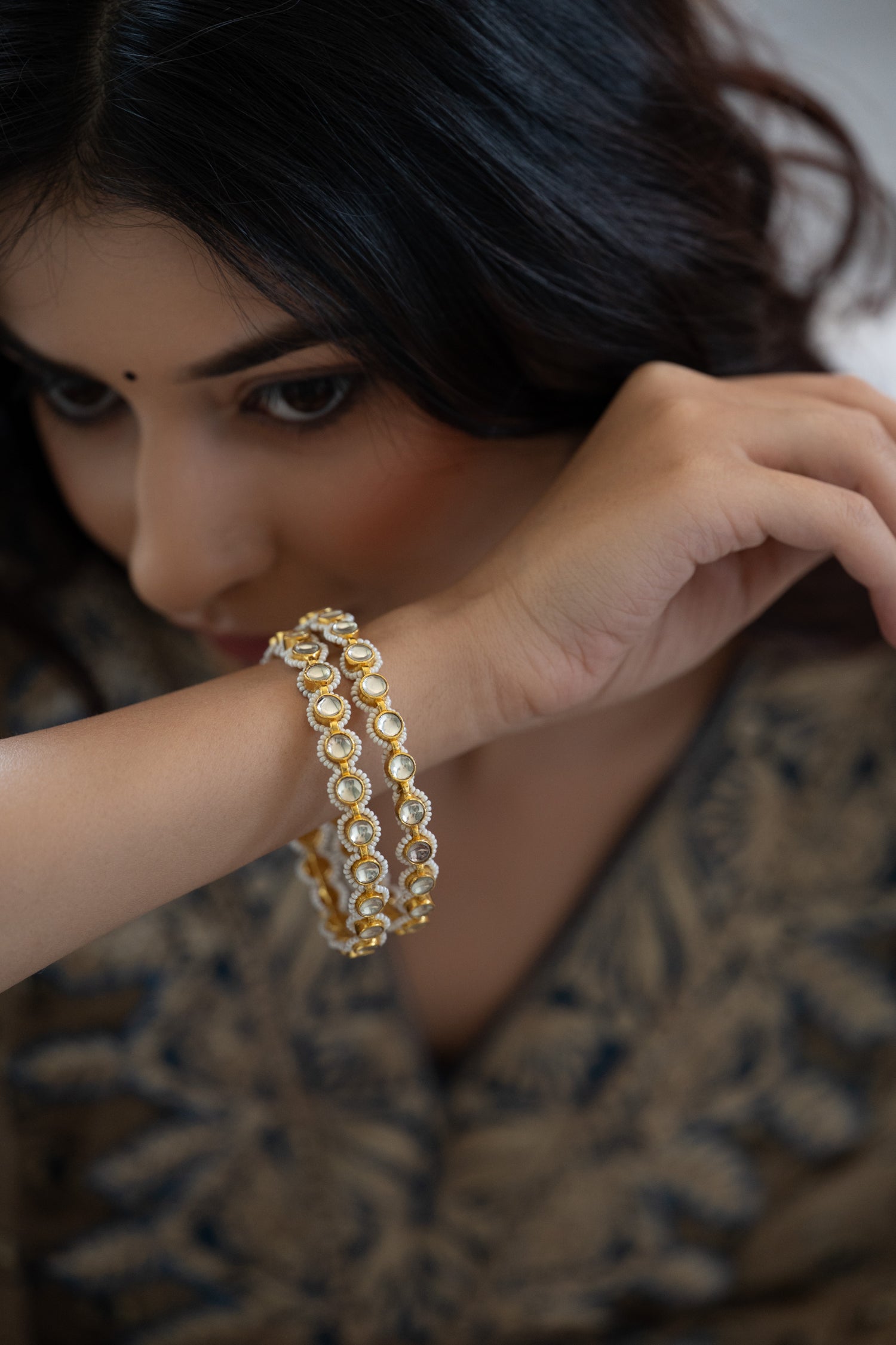 Ramisa Kundan Bangles - Set Of 2