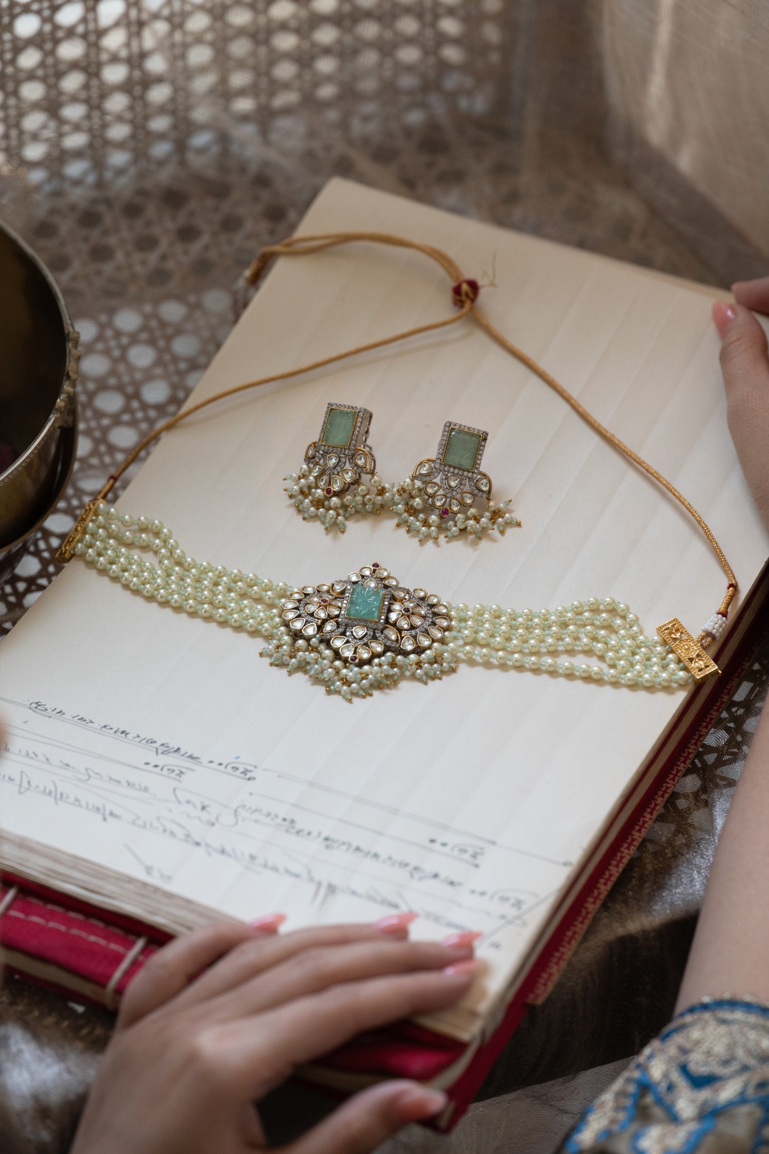 Fehza Mint Victorian Necklace Set