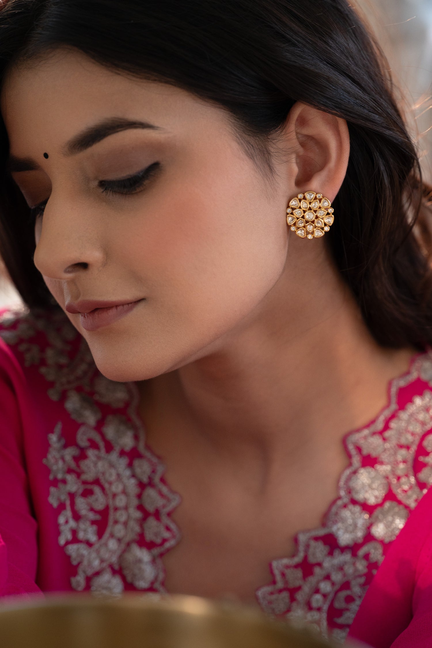 Ruhee Polki Studs