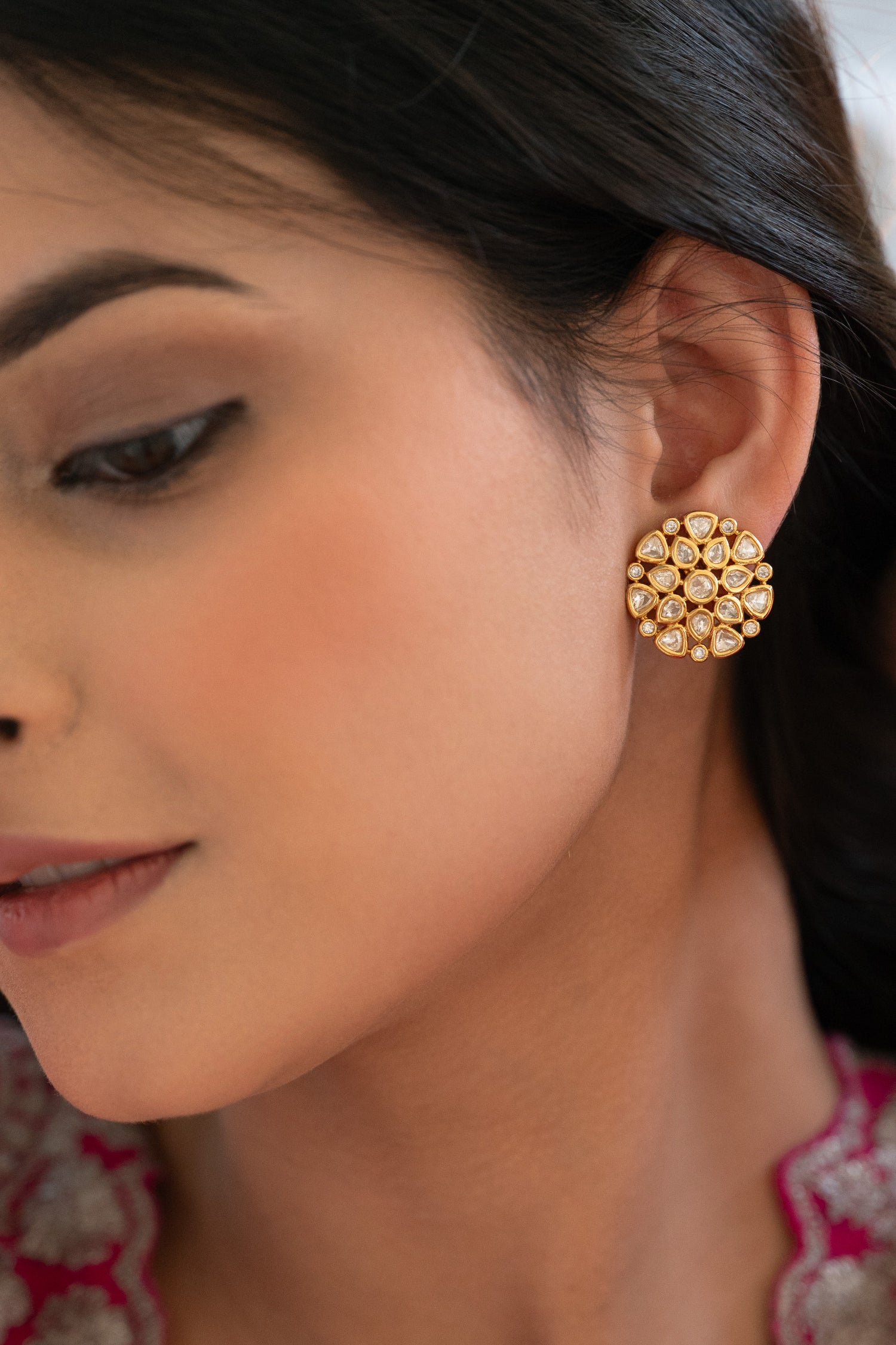 Ruhee Polki Studs