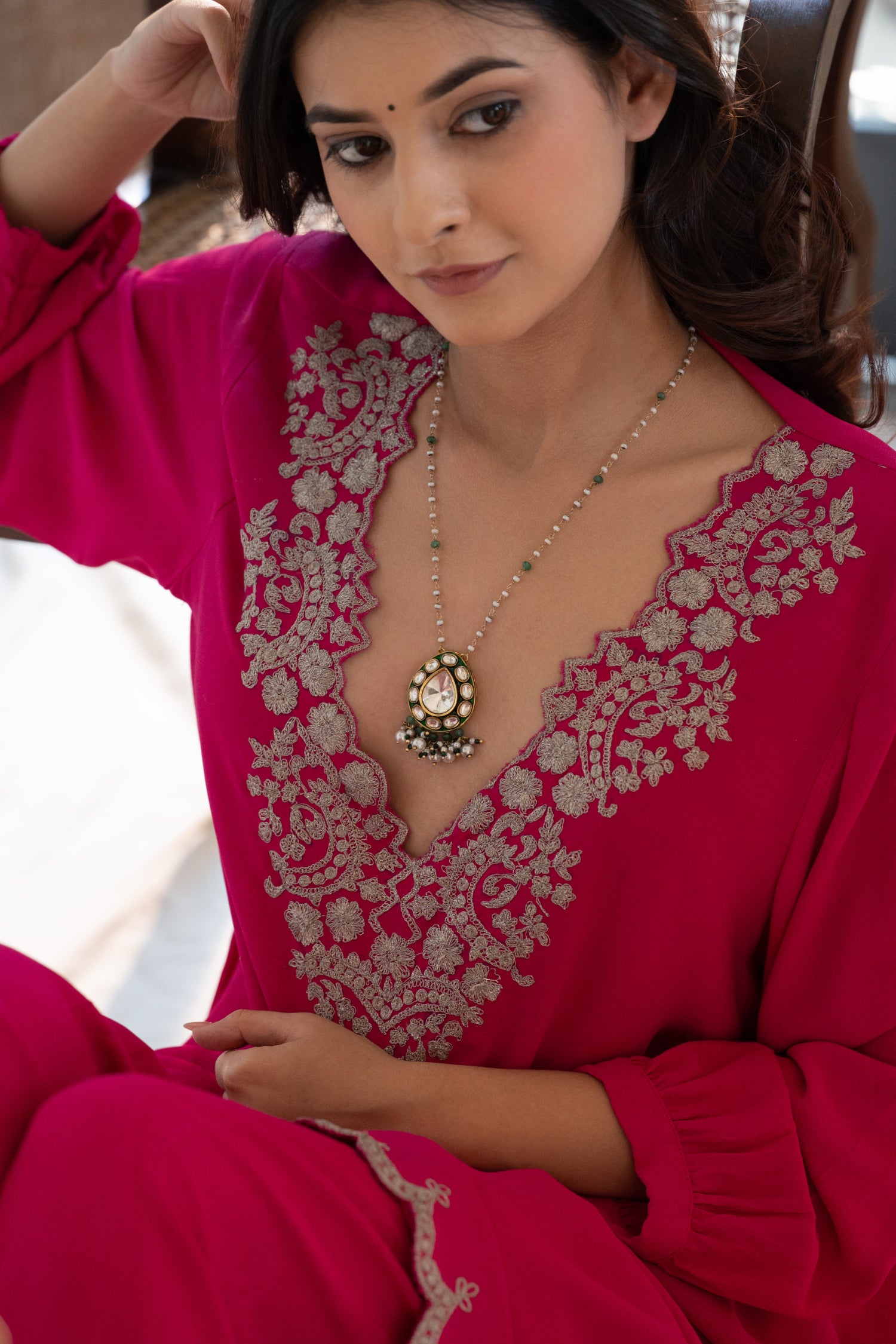 Nisha Polki Pendant Necklace