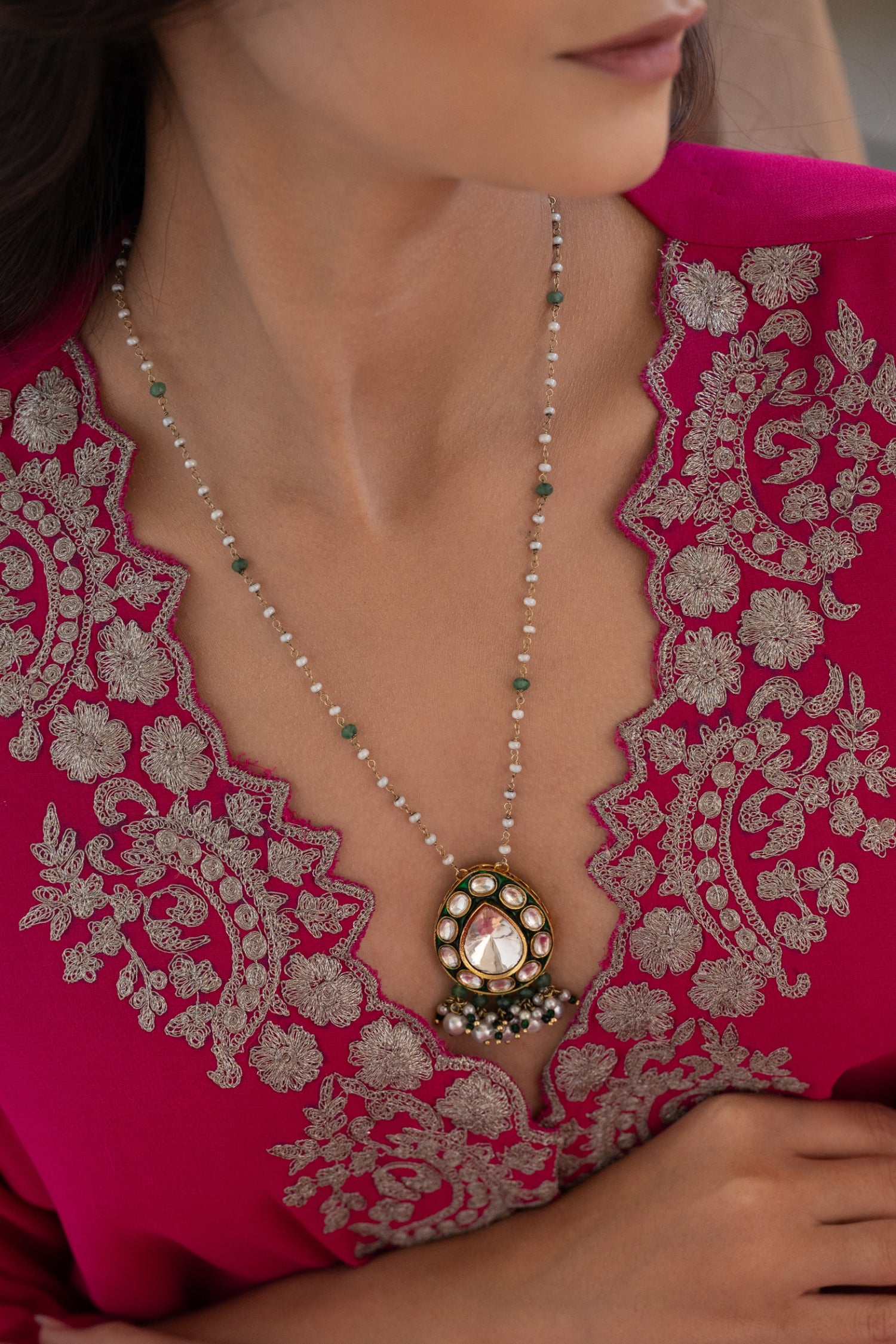 Nisha Polki Pendant Necklace