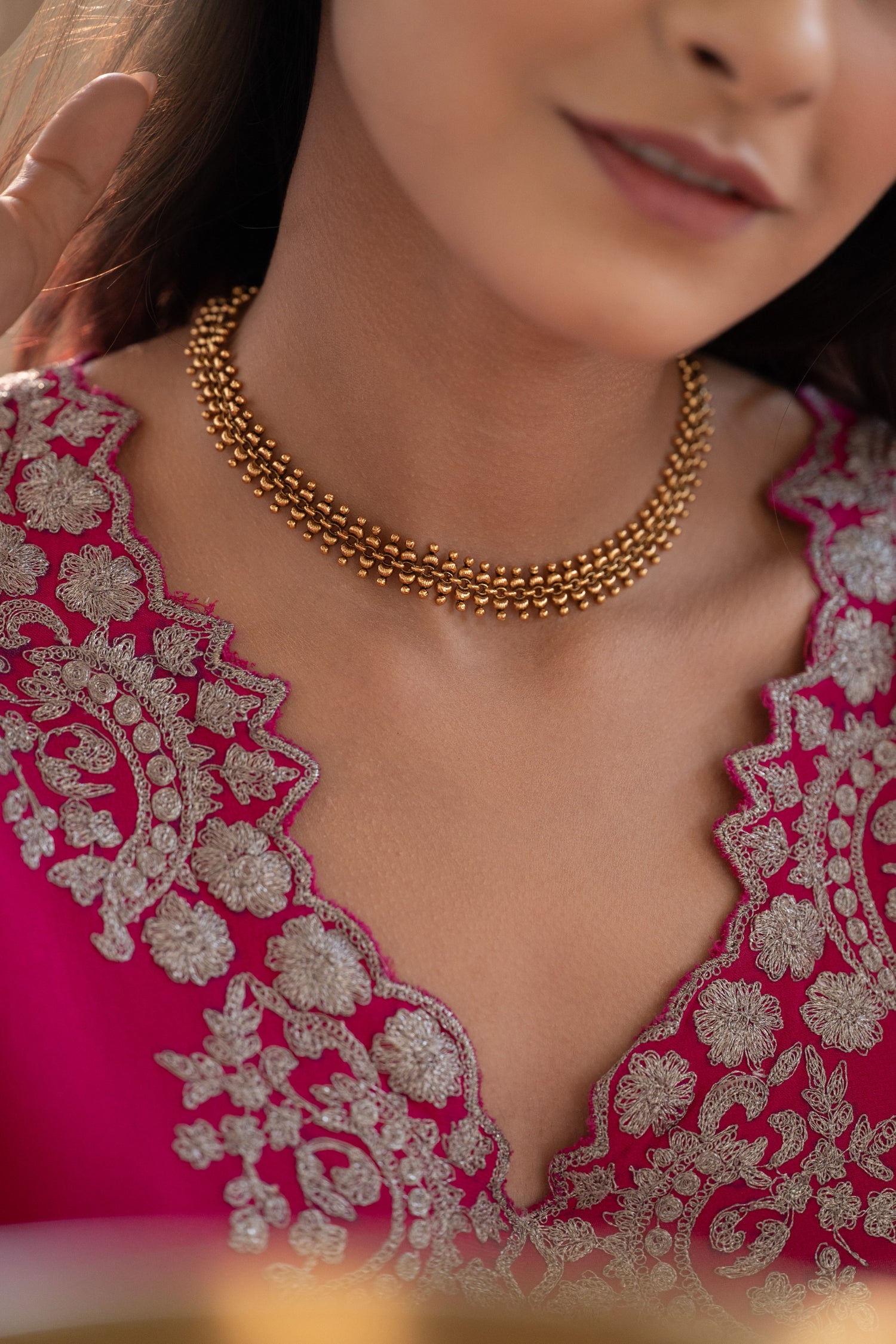 Saanjh Temple Work Necklace