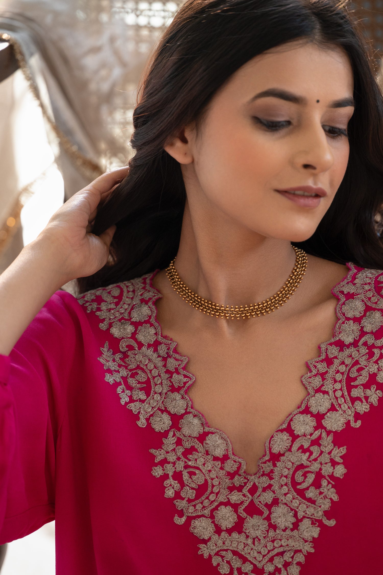 Saanjh Temple Work Necklace