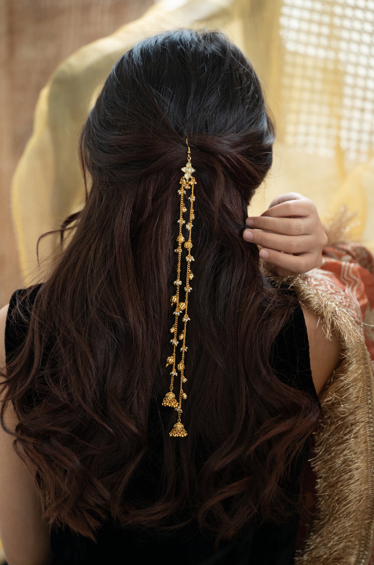 Nayantara Kundan Braid Pin