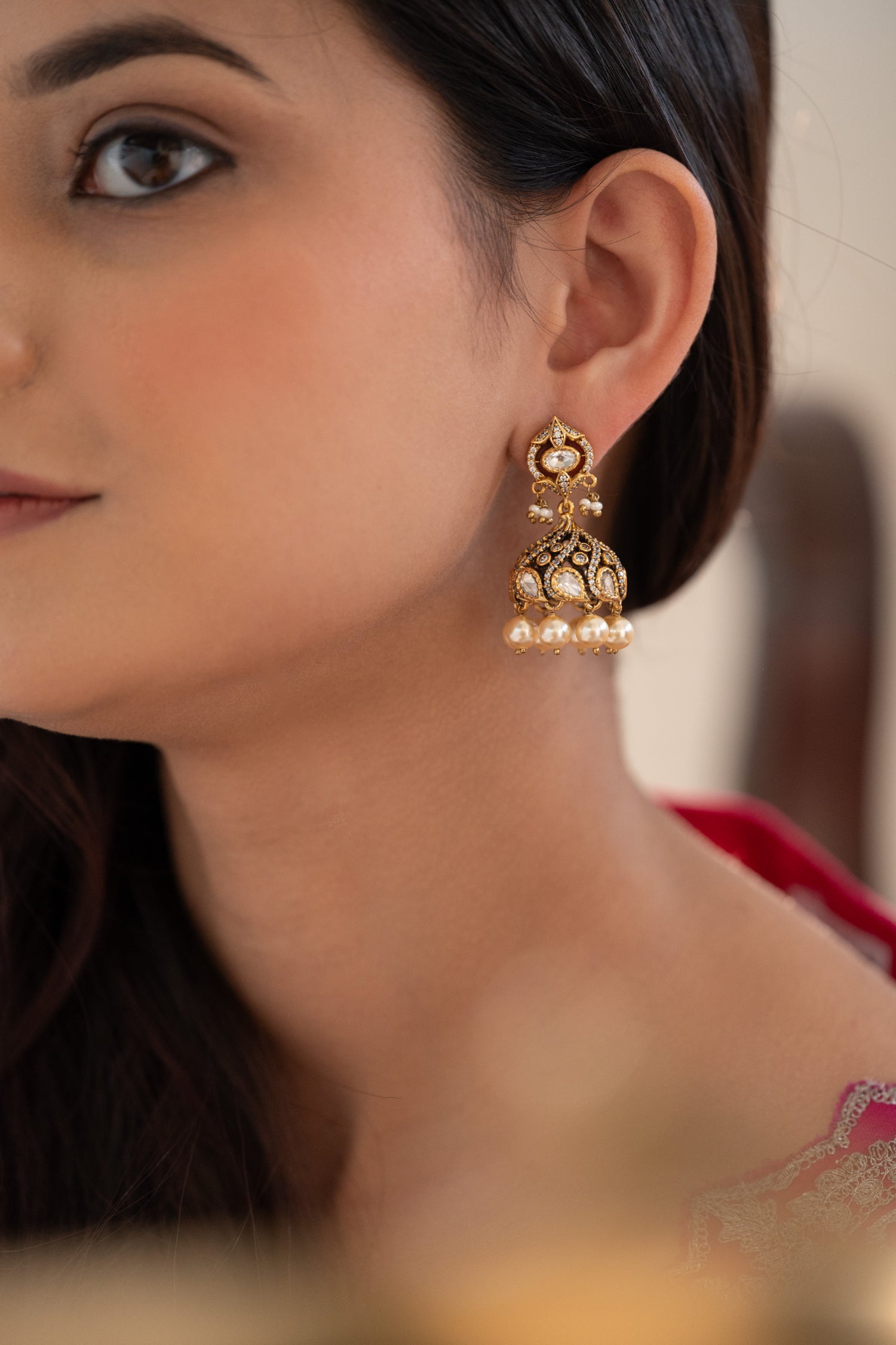 Nyra Polki Jhumka Earrings