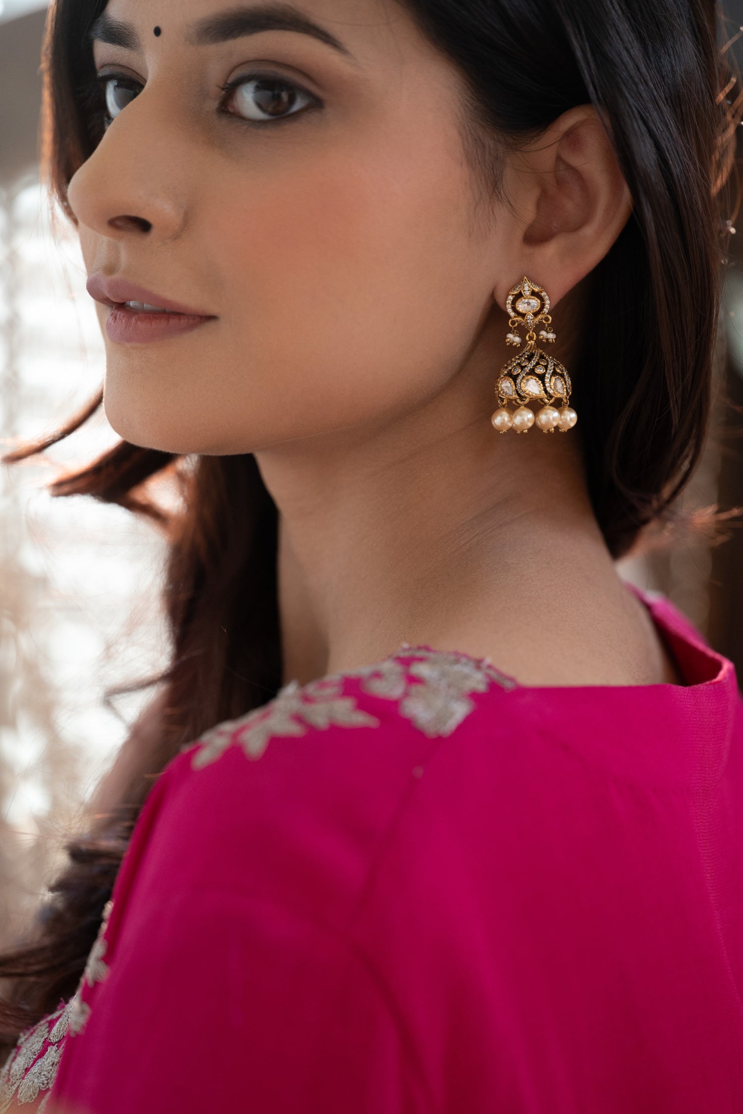Nyra Polki Jhumka Earrings