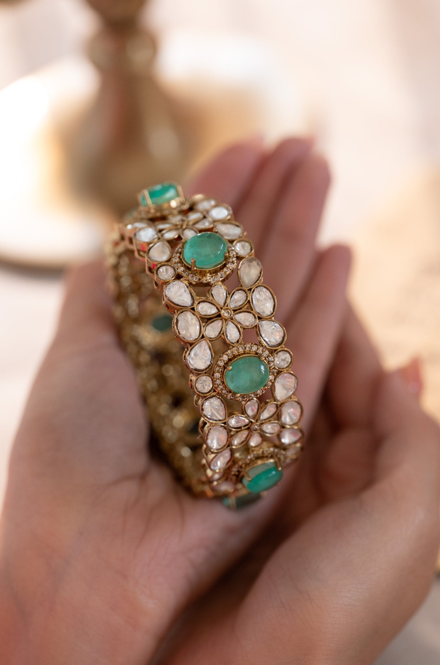 Alpesha Mint Polki Bangle