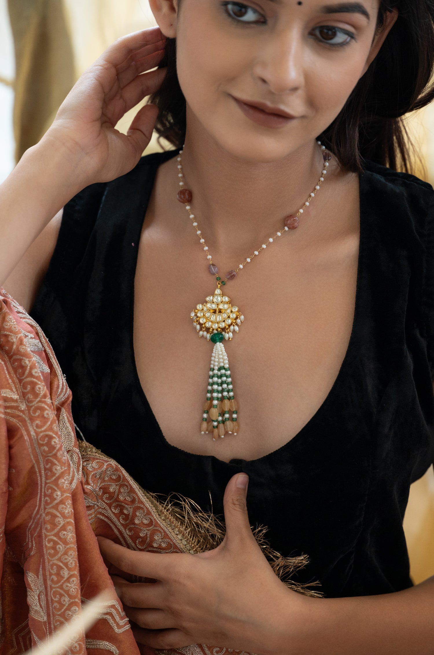 Liara Mint Pendant Necklace