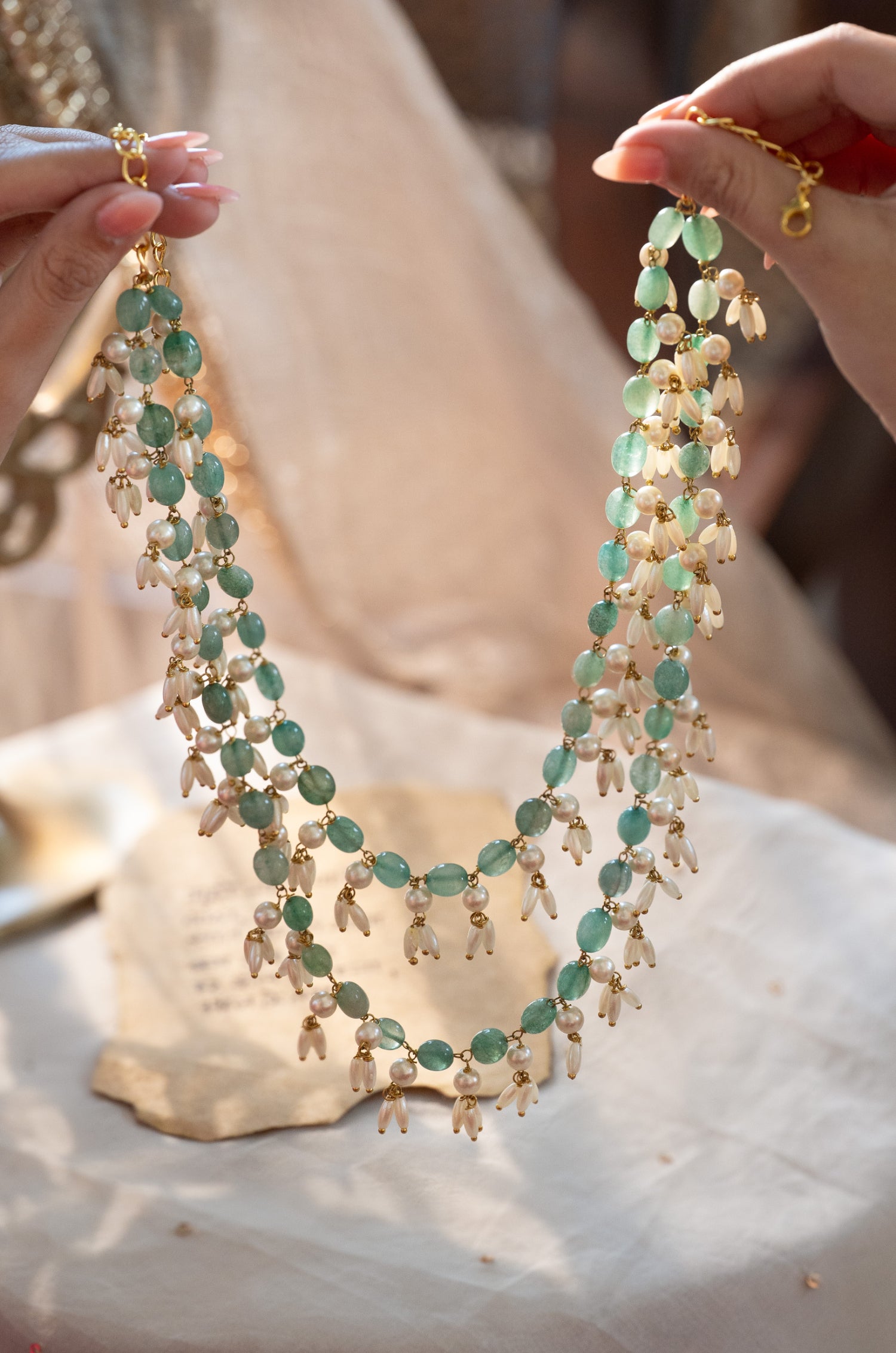 Zuri Mint Layered Necklace