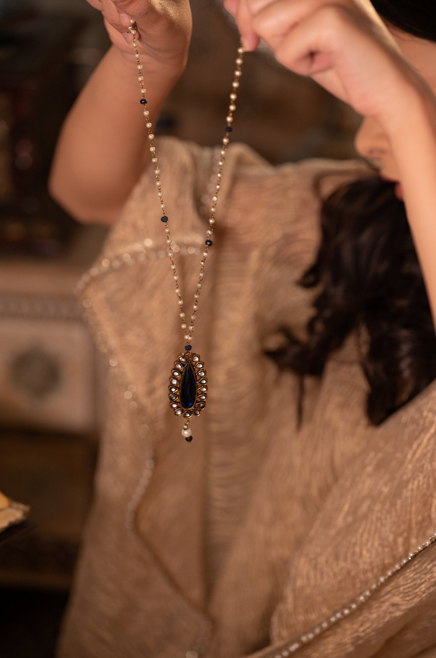 Samira Blue Pendant Necklace