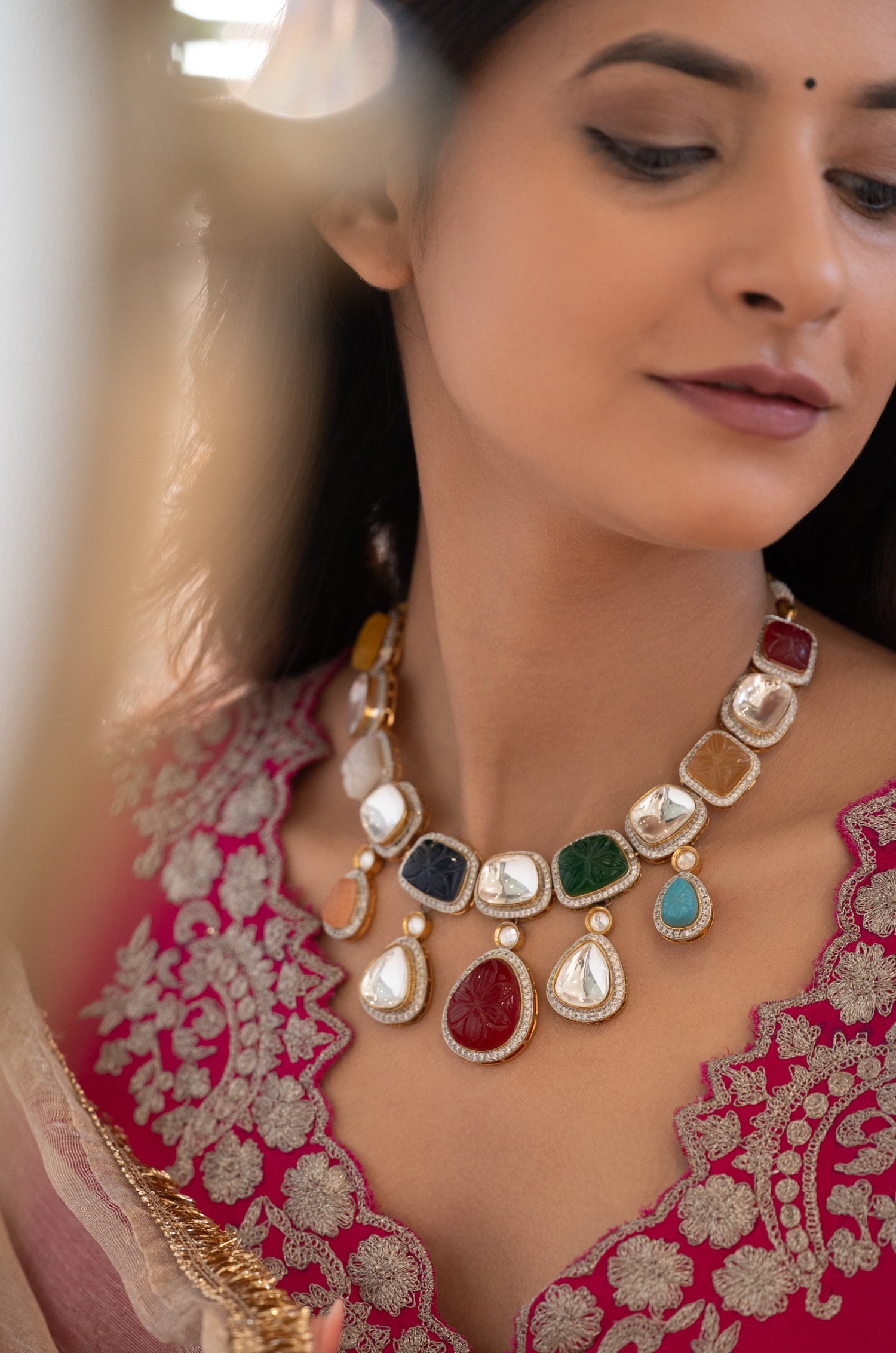 Nishika Navrattan Necklace Set