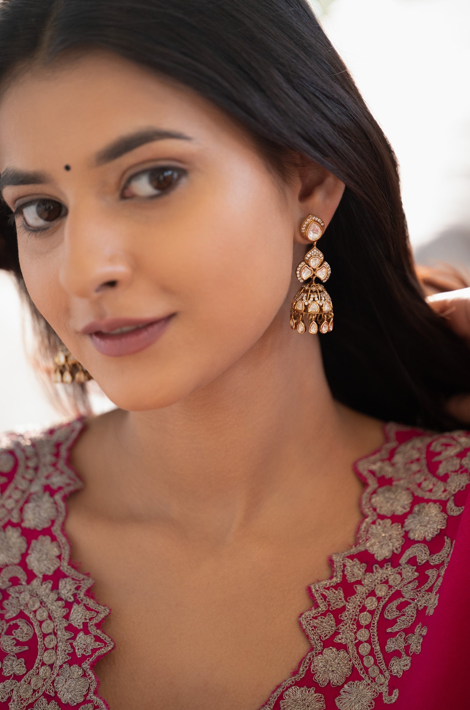 Ranaisa Polki Jhumka Earrings
